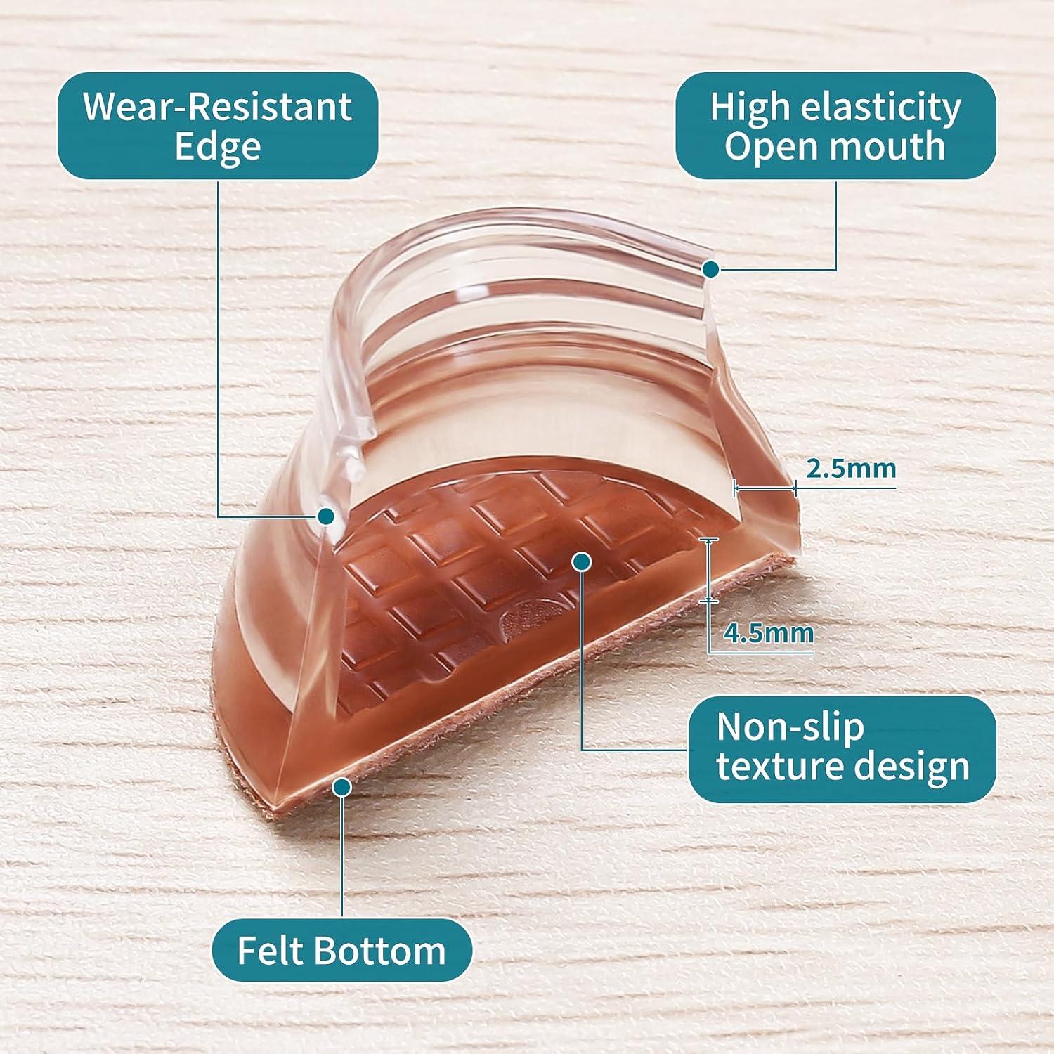 8 Protectores de Piso para Patas de Sillas RCHYFEED - Silicona y Fieltro