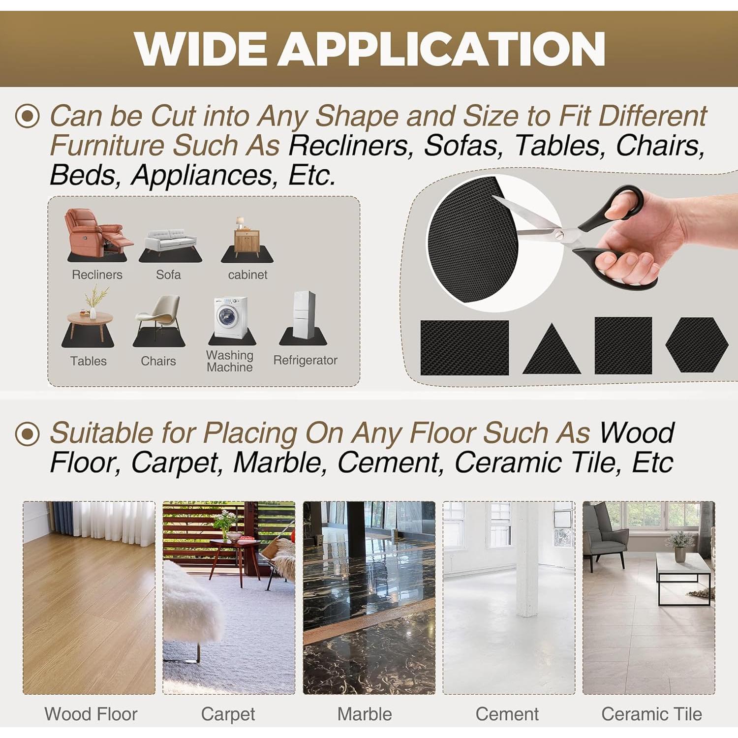 Almohadillas Antideslizantes Laowu para Reclinables 76x76cm