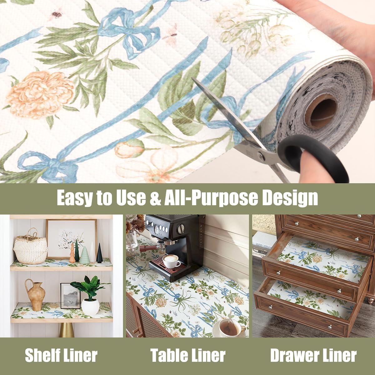 Forro de Estante Floral Tatyanna 30.48CM x 3.05M Antideslizante