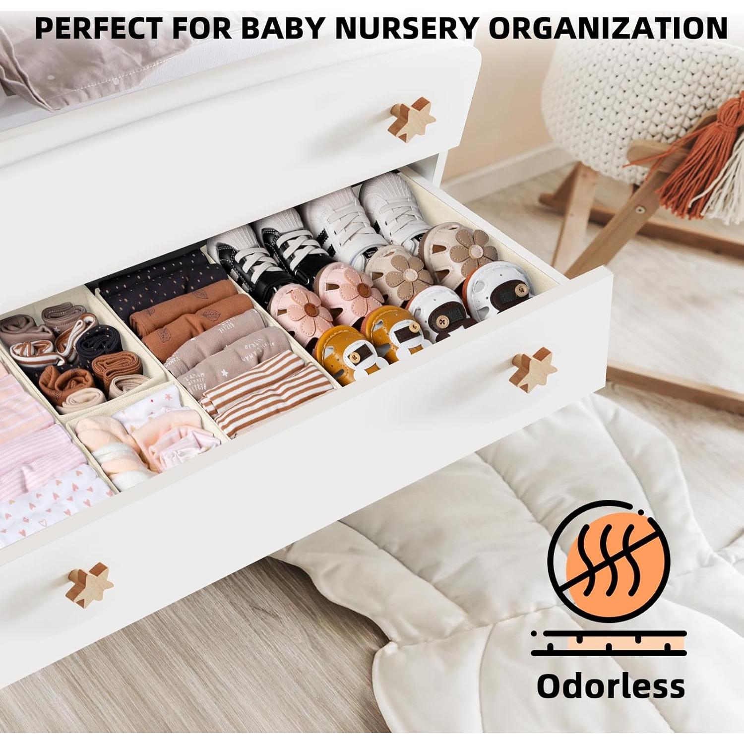 Organizador de Cajones Criusia 12 Paquete Beige - Almacenamiento Ropa Bebé