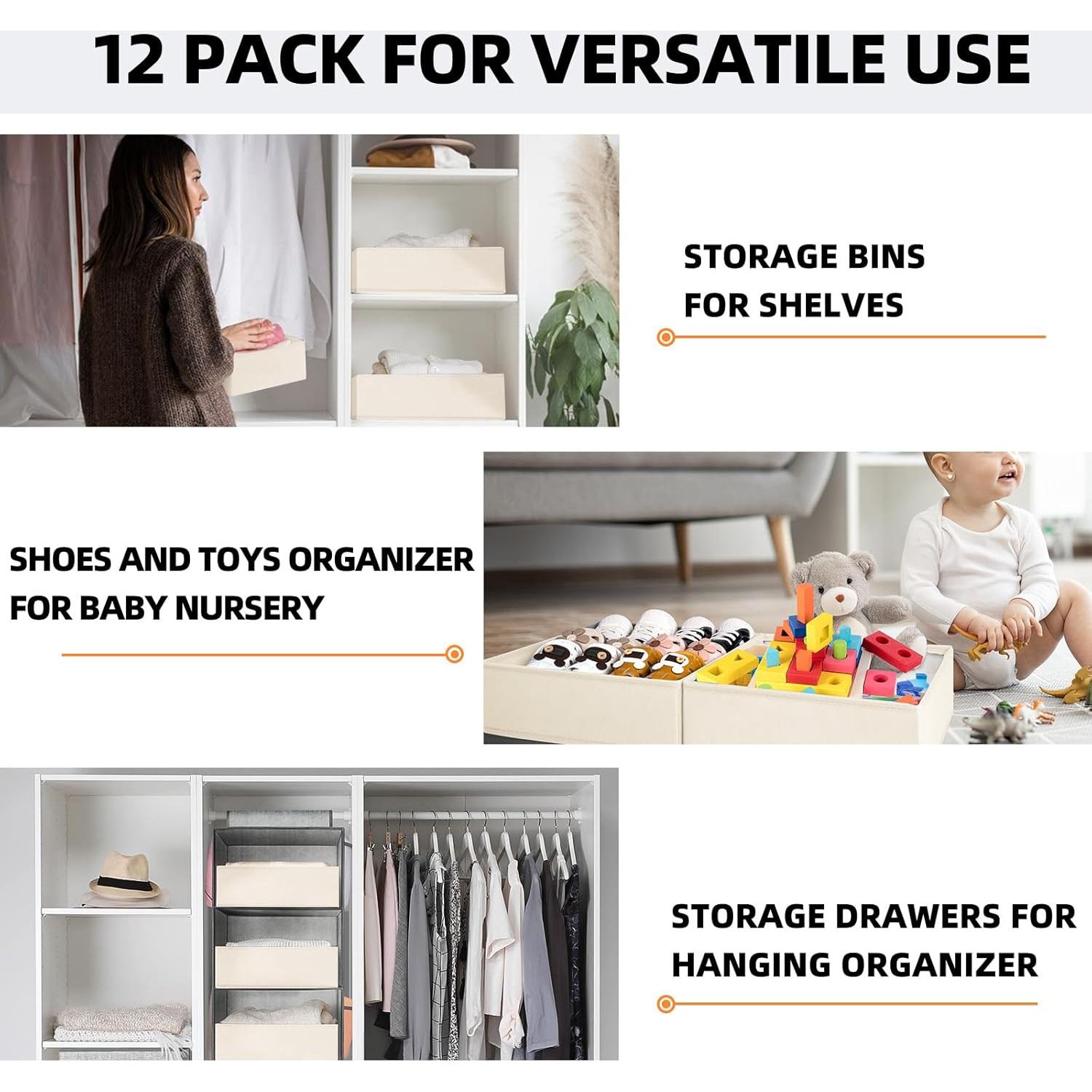 Organizador de Cajones Criusia 12 Paquete Beige - Almacenamiento Ropa Bebé