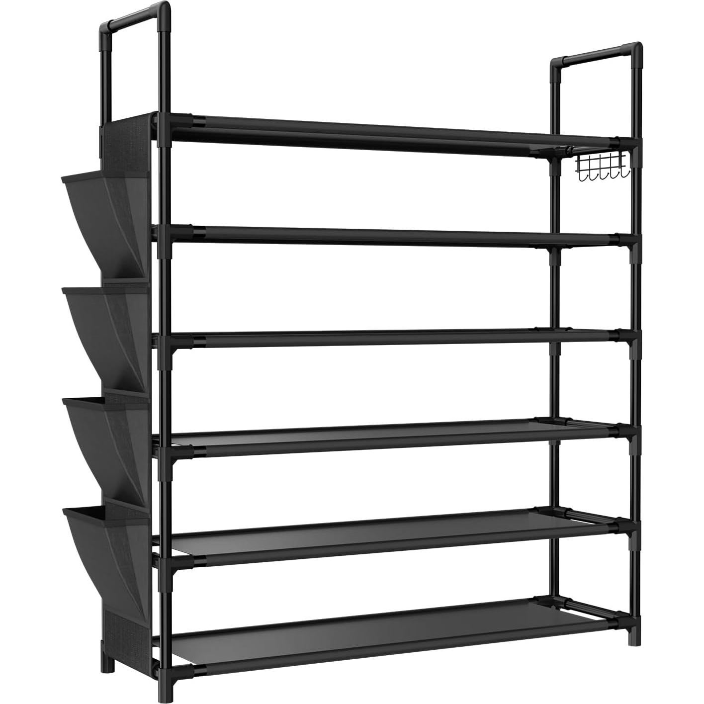 Estante para zapatos LANTEFUL 6 niveles, 24-30 pares, negro