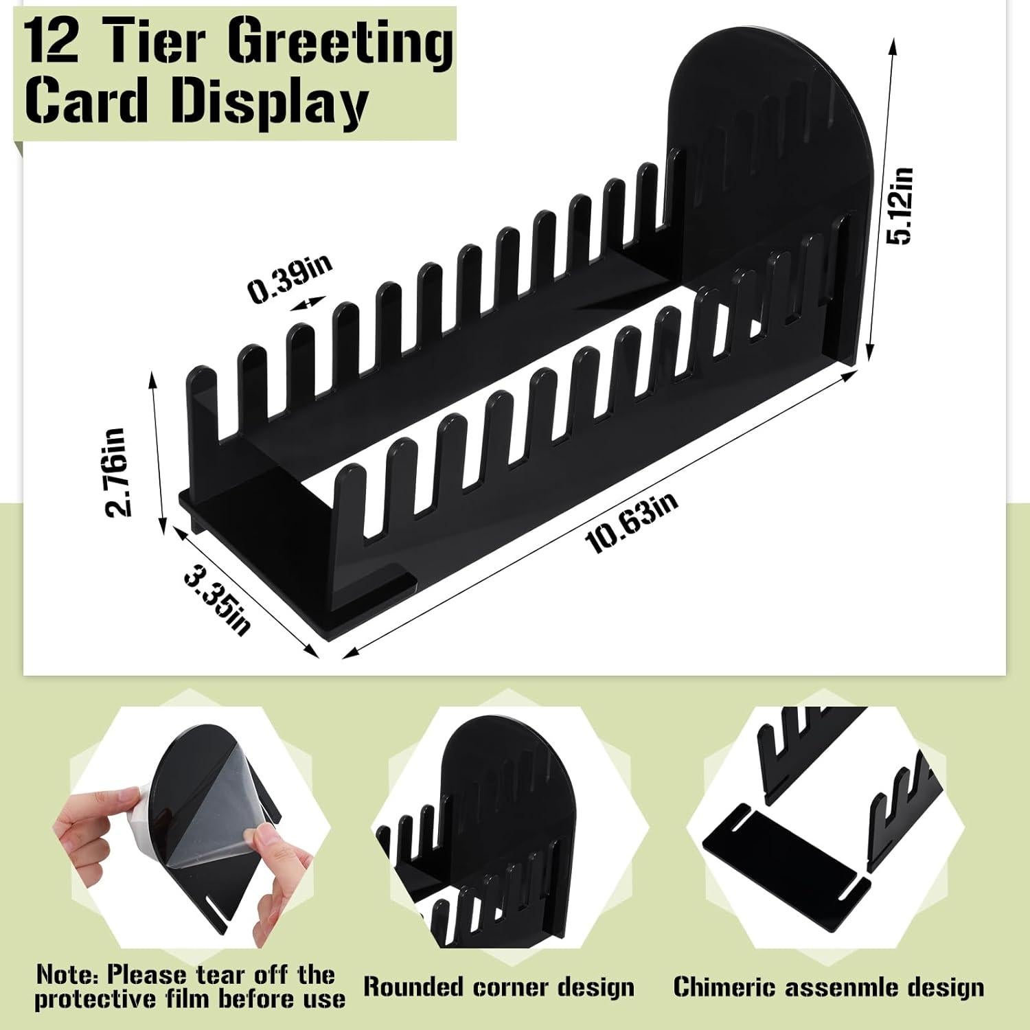 Soporte de Exhibición de Tarjetas de Saludo Acrílico Briwooody - 2 Pcs Negro