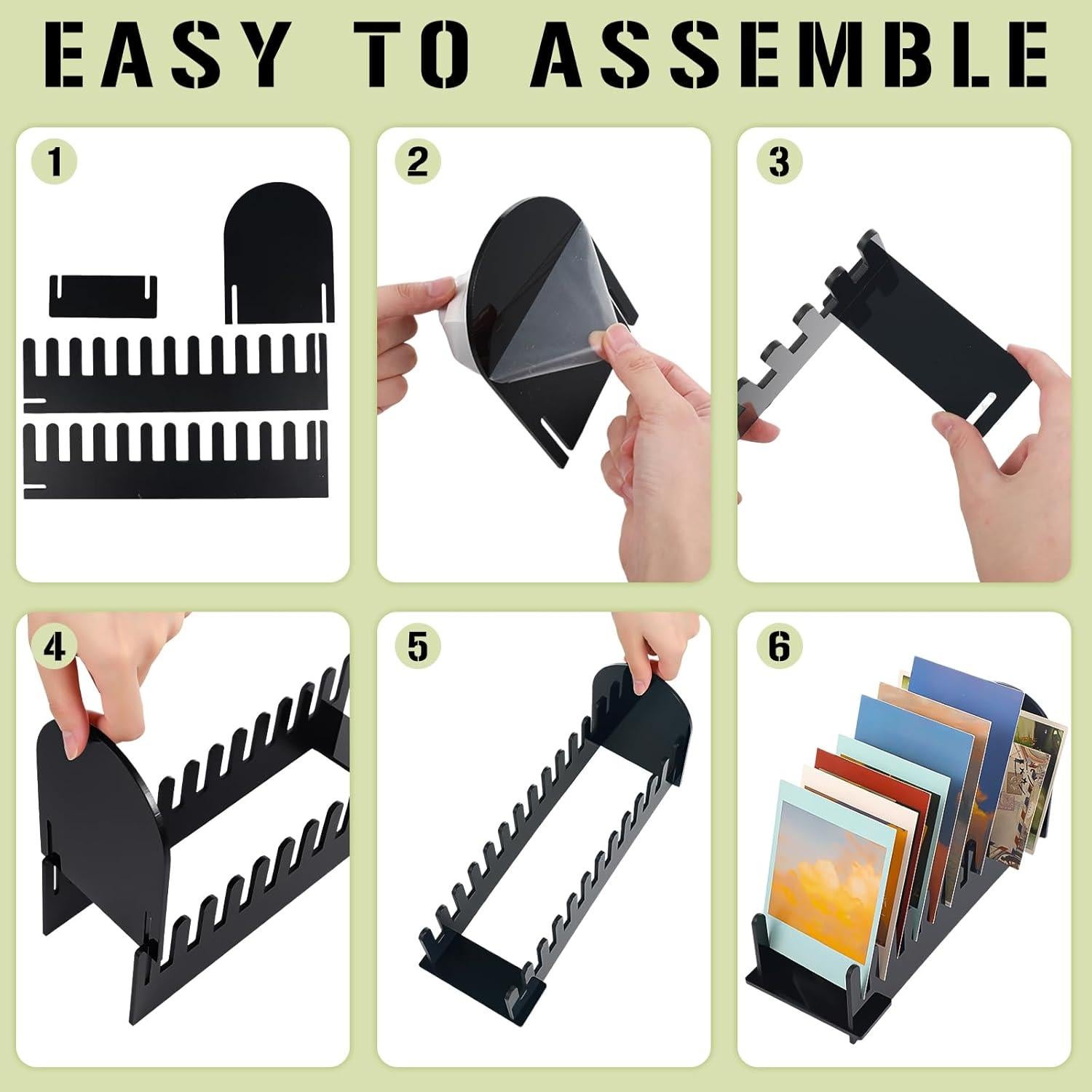 Soporte de Exhibición de Tarjetas de Saludo Acrílico Briwooody - 2 Pcs Negro