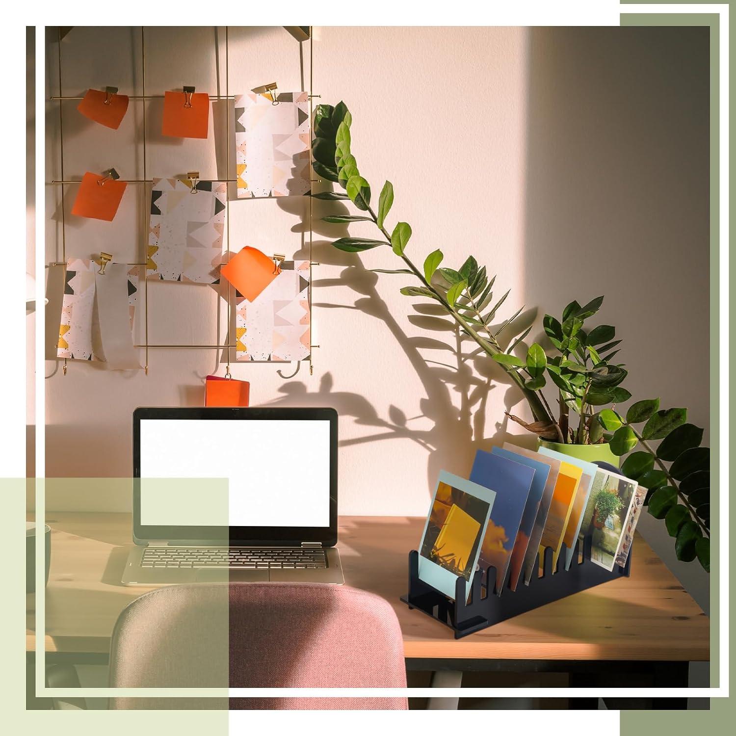 Soporte de Exhibición de Tarjetas de Saludo Acrílico Briwooody - 2 Pcs Negro