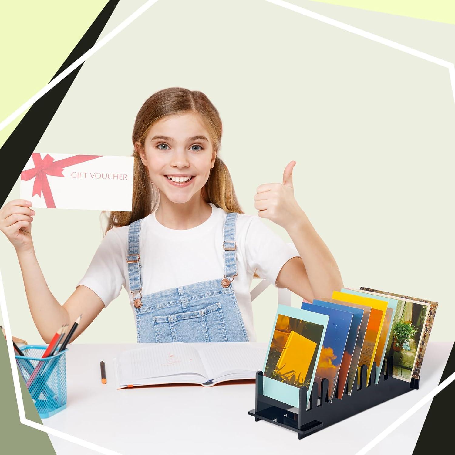 Soporte de Exhibición de Tarjetas de Saludo Acrílico Briwooody - 2 Pcs Negro