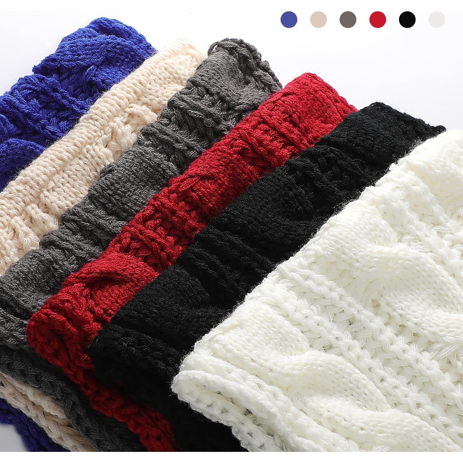 Bufanda Infinita de Invierno para Mujeres - Acrílico Negro 132x30.5 cm