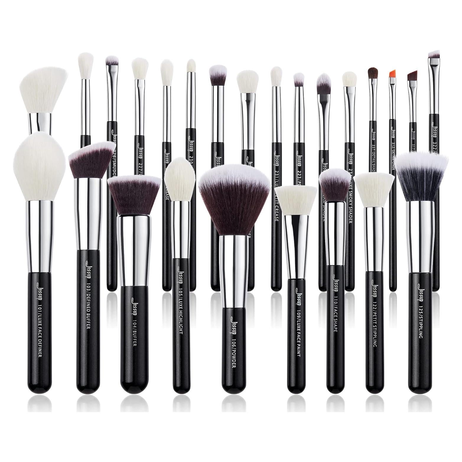 Conjunto de Pinceles de Maquillaje Jessup 25 Piezas Pelo Natural-Sintético