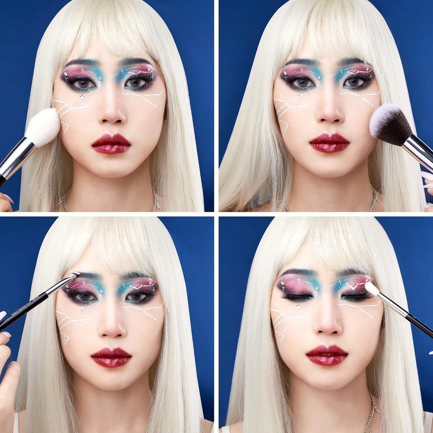 Conjunto de Pinceles de Maquillaje Jessup 25 Piezas Pelo Natural-Sintético