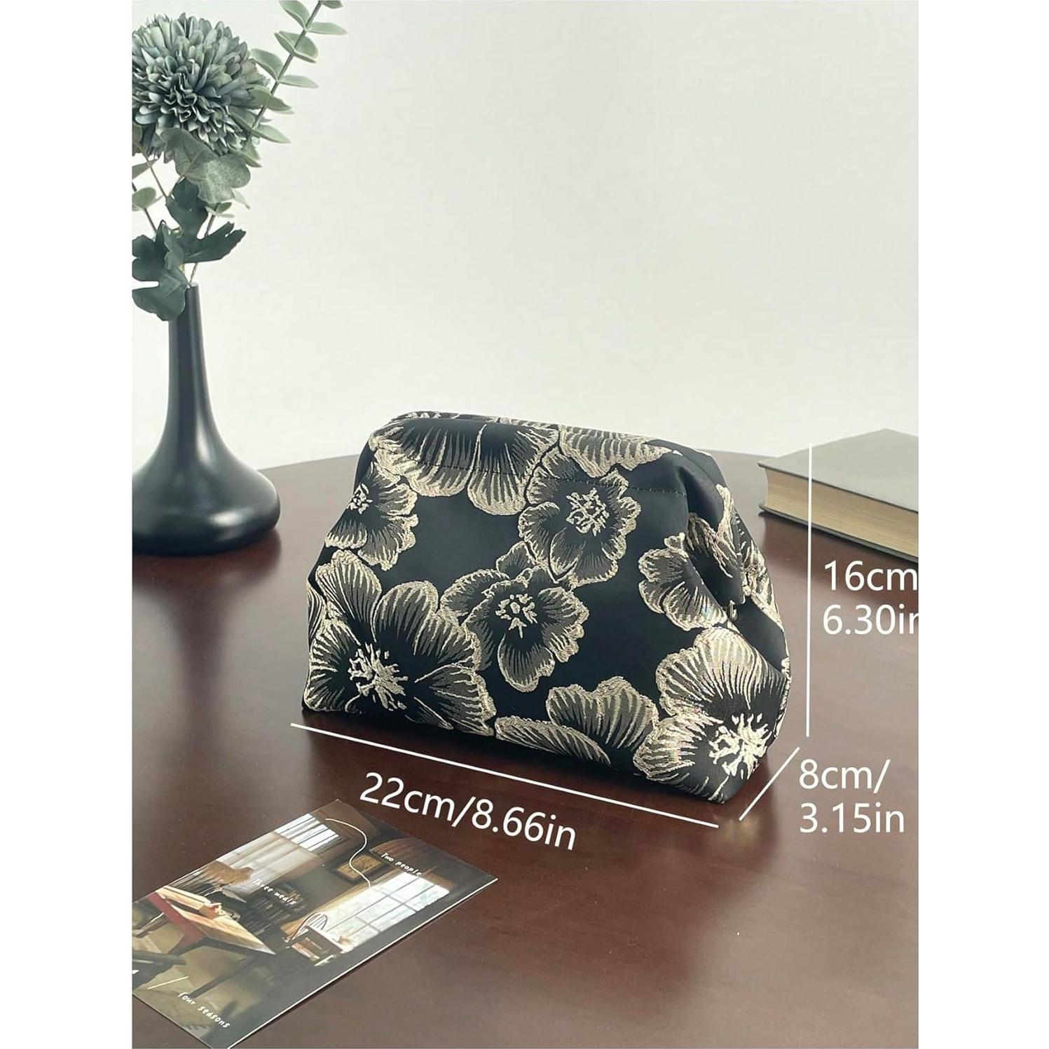 Bolso de mano OYOANGLE bordado floral para mujer - Talla única