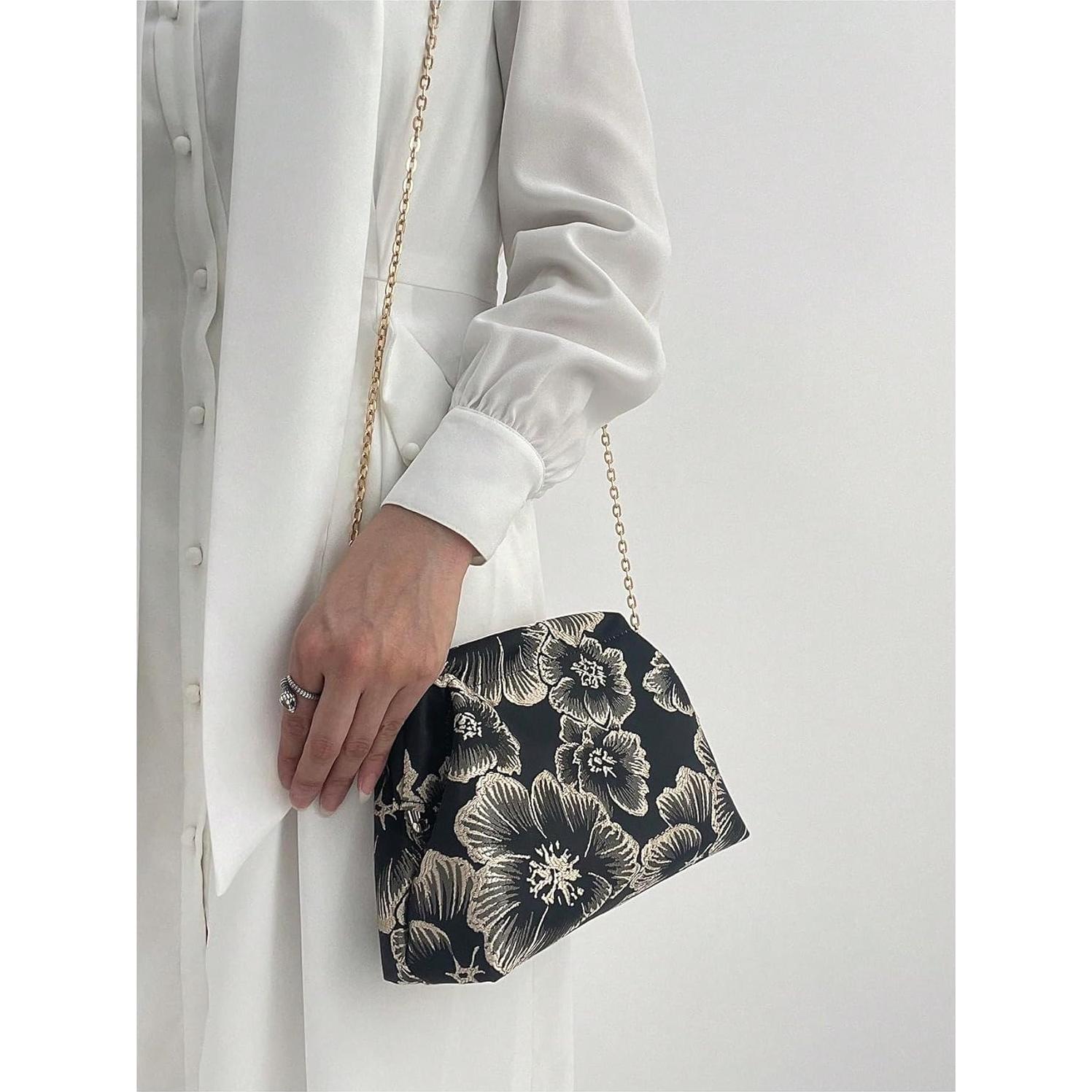 Bolso de mano OYOANGLE bordado floral para mujer - Talla única