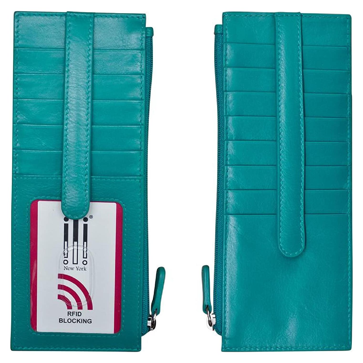 Cartera Larga Doble Cara ili Nueva York con Bloqueo RFID Aqua
