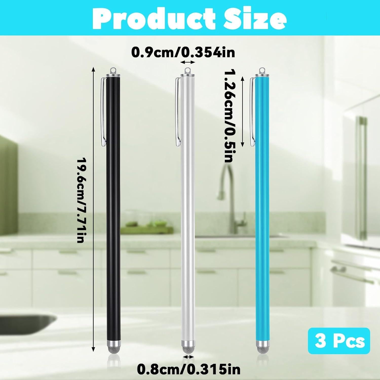 3 Stylus Pens JIEYAO Punta de Fibra Universal para Pantallas Táctiles