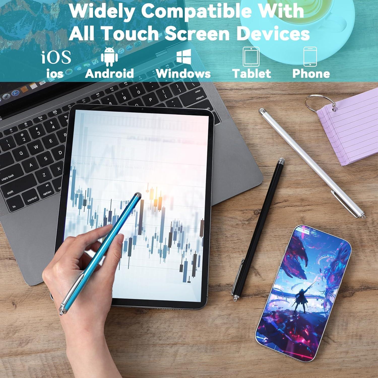 3 Stylus Pens JIEYAO Punta de Fibra Universal para Pantallas Táctiles