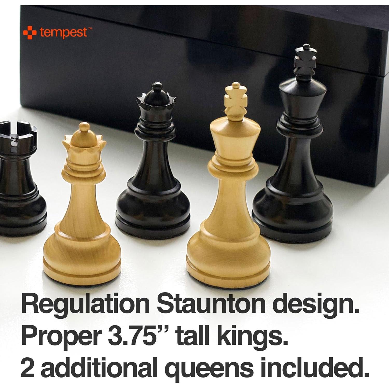 Conjunto de Ajedrez Tempest Reykjavik 1972 - Profesional, Madera