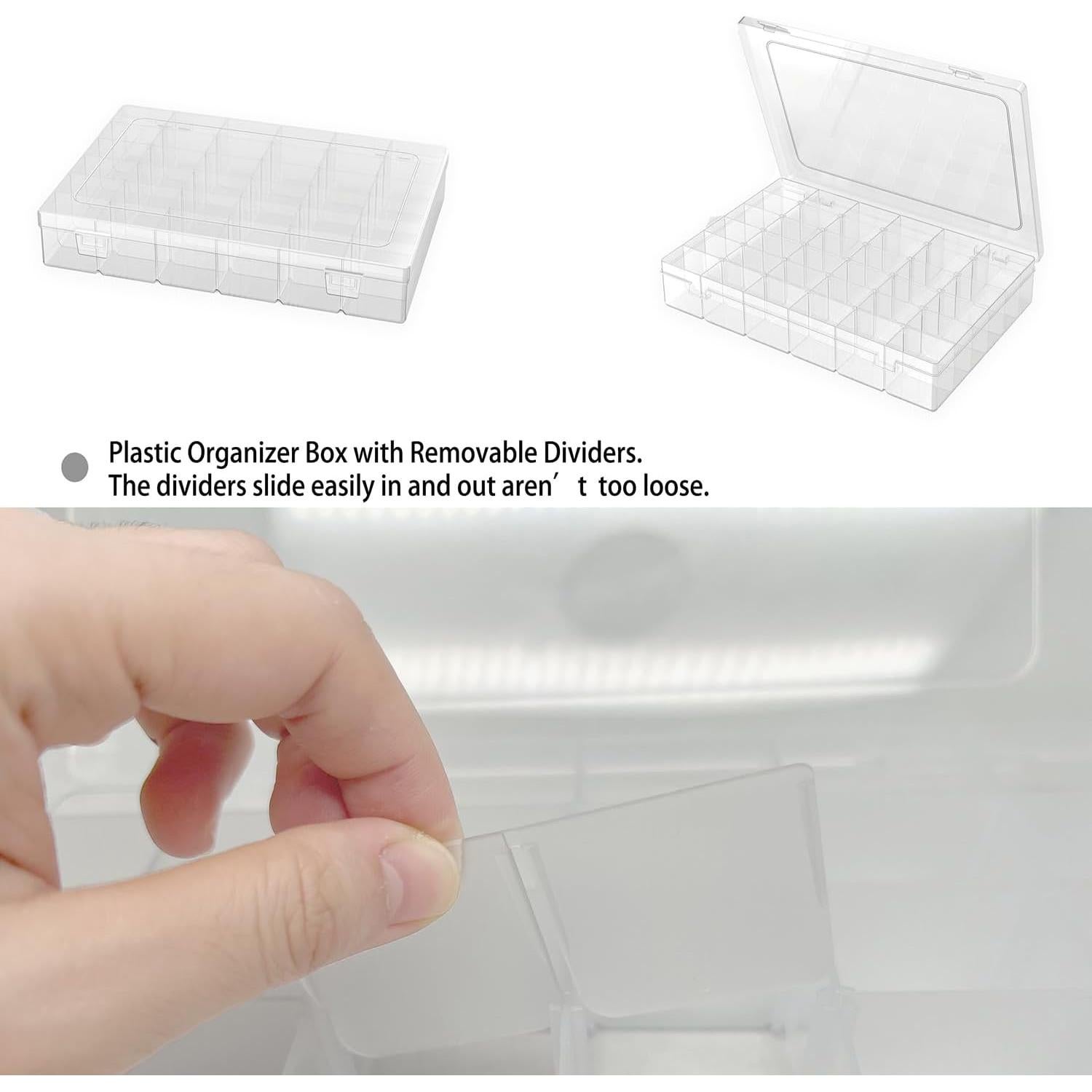 Paquete de 2 cajas organizadoras plásticas Goiio 36 compartimentos