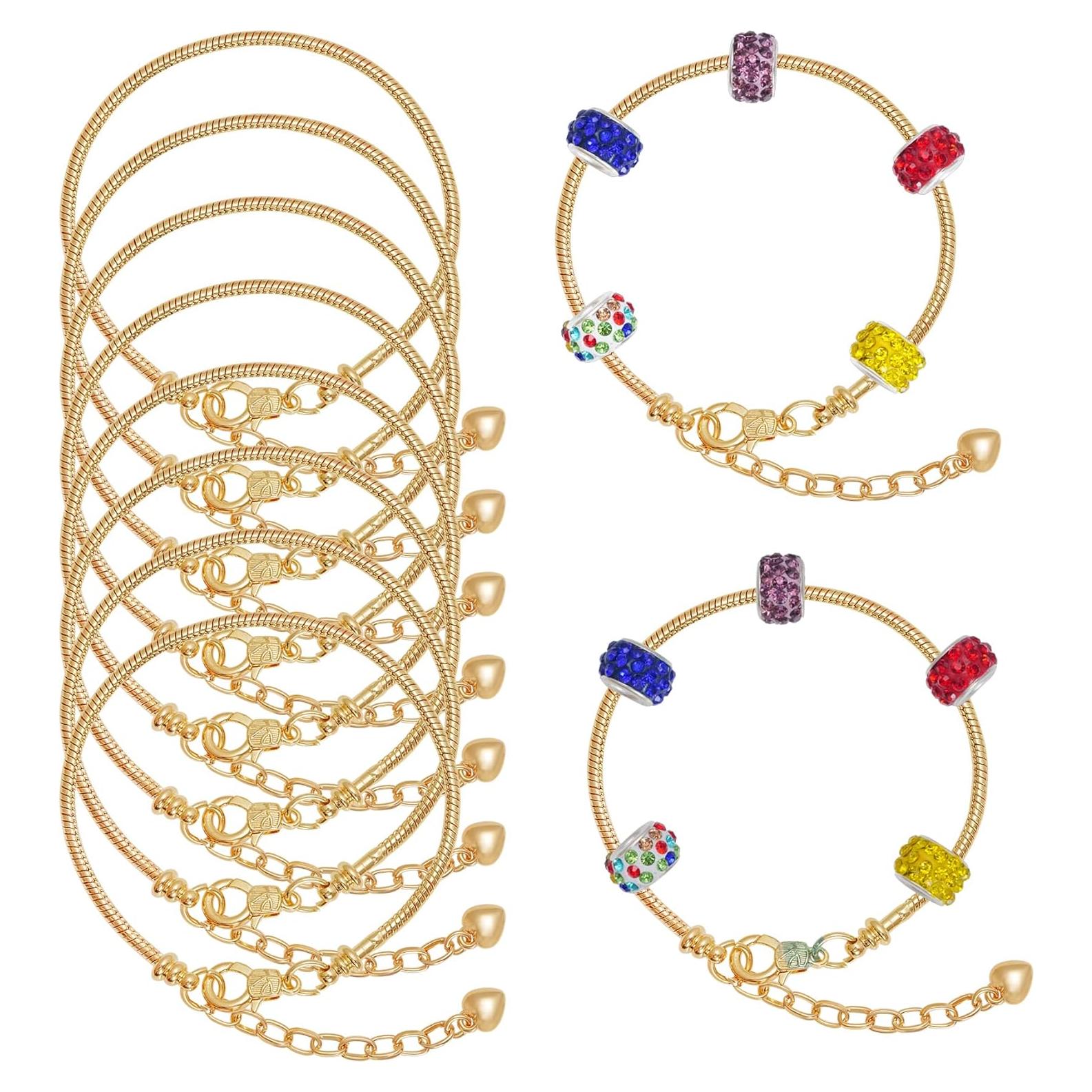 Kit de Pulseras de Cadena de Serpiente Tiggell 10 Piezas Oro