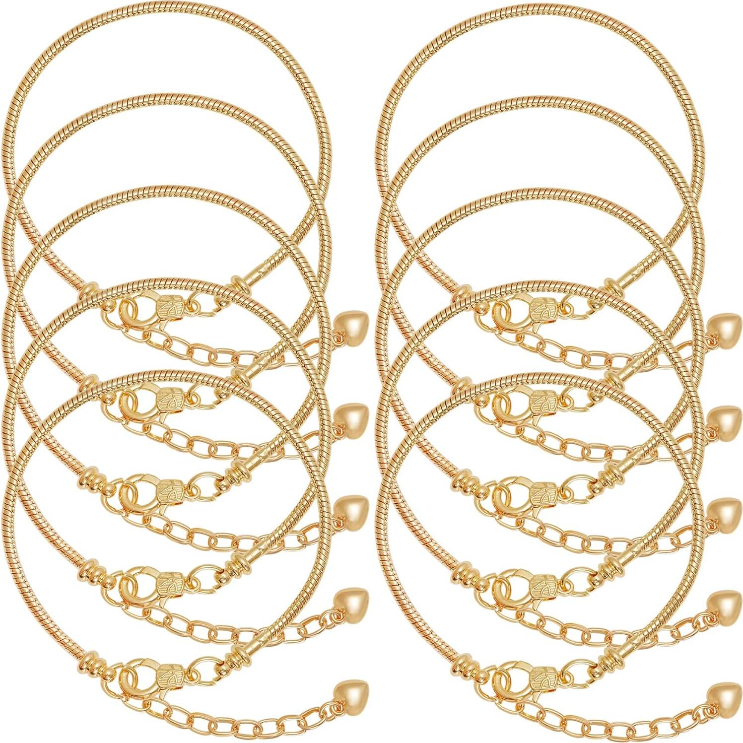 Kit de Pulseras de Cadena de Serpiente Tiggell 10 Piezas Oro