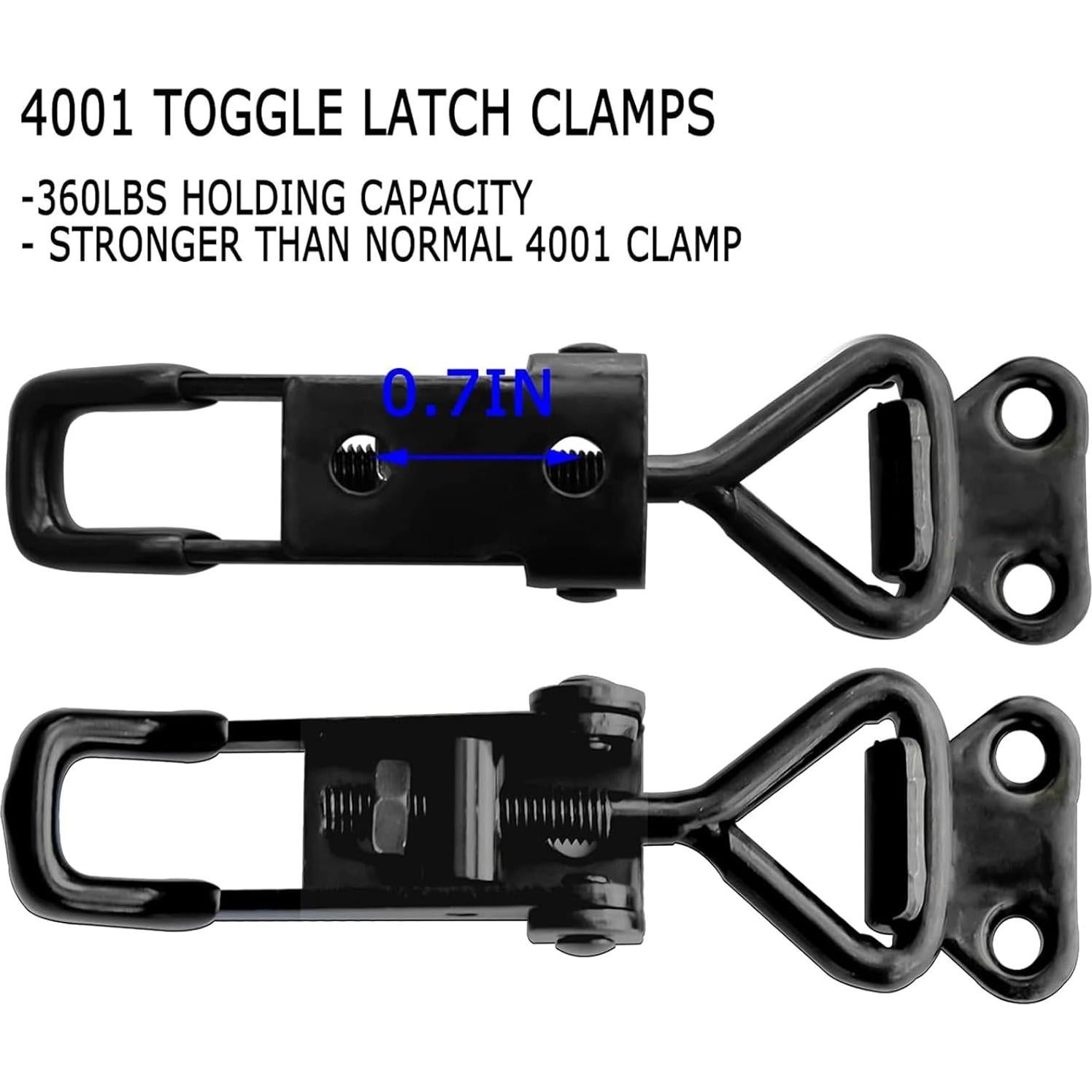 Paquete de 10 Abrazaderas de Palanca Ajustables EVANCENT 163kg