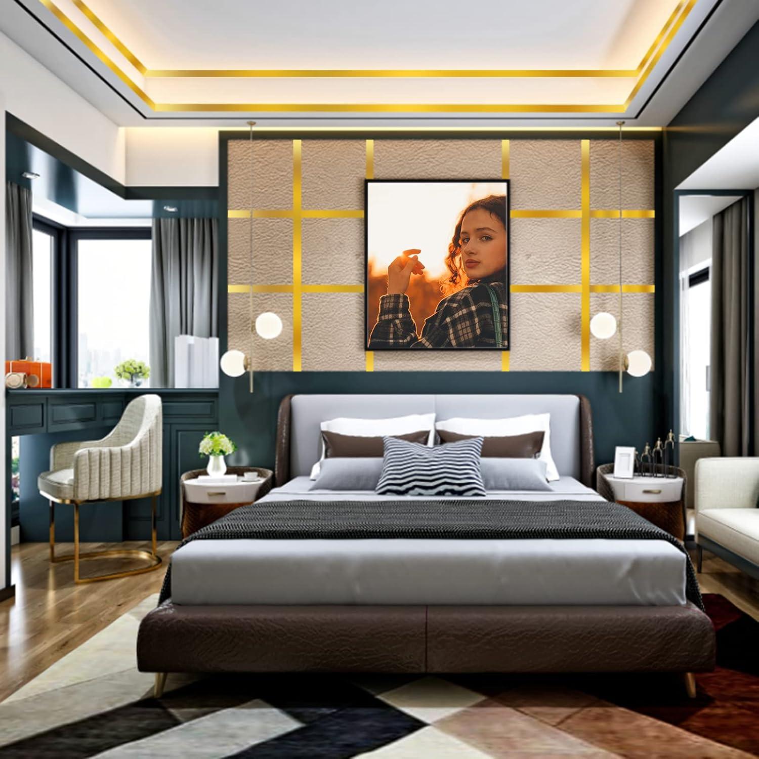 9 Rollos de Cinta Washi Metálica Dorada Espejo 1.2cm x 25m