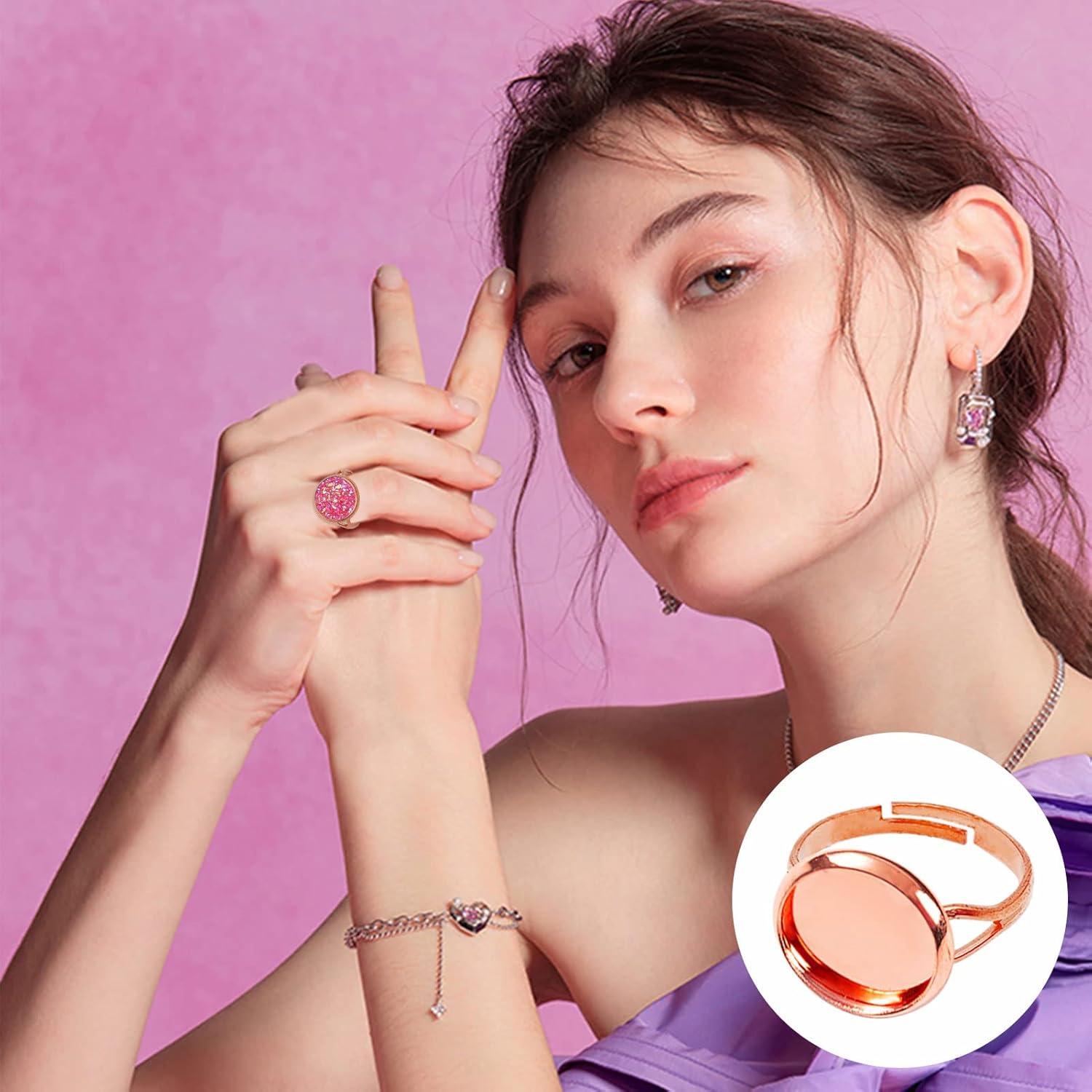 80 Anillos Ajustables en Blanco Ximalun 12mm DIY Joyería