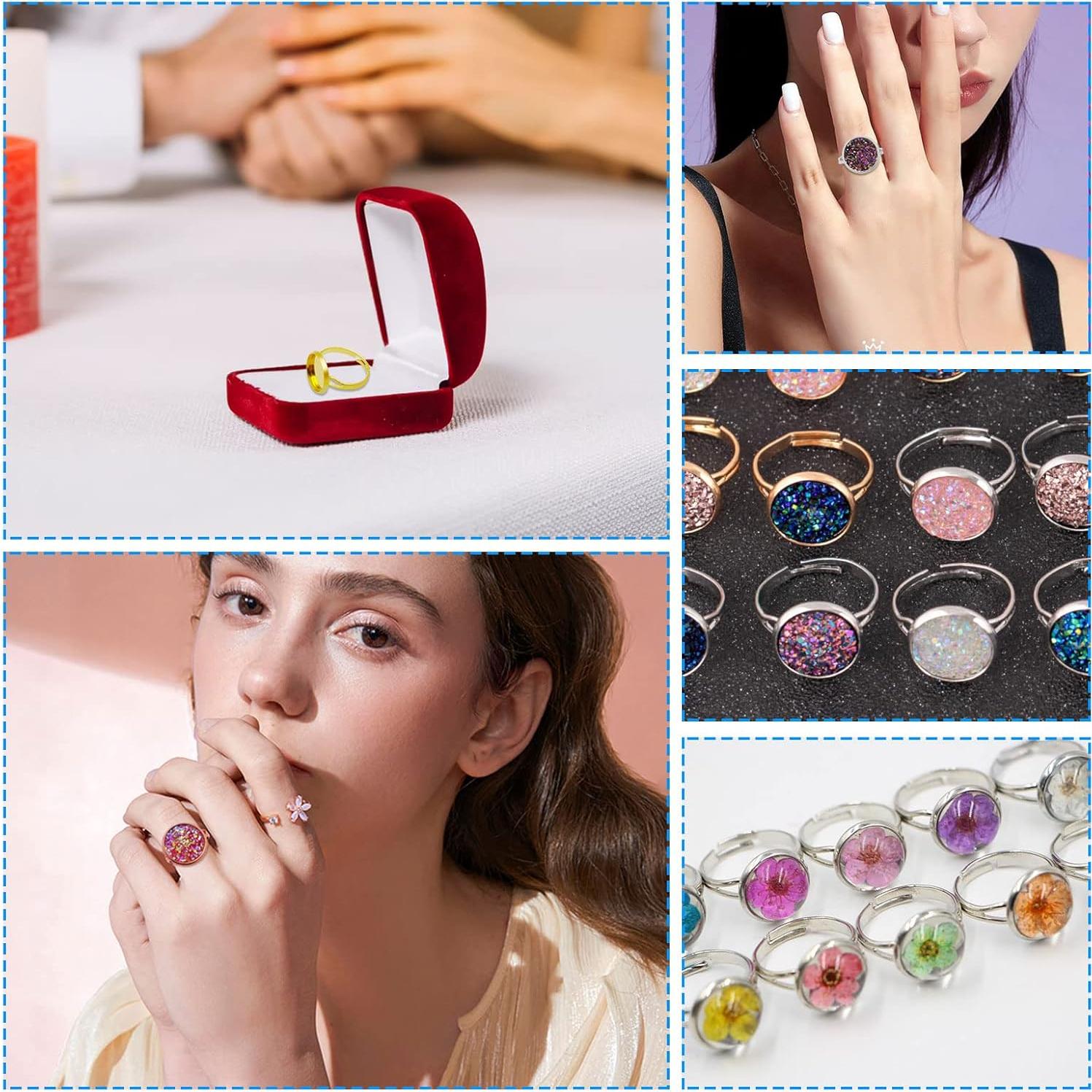 80 Anillos Ajustables en Blanco Ximalun 12mm DIY Joyería