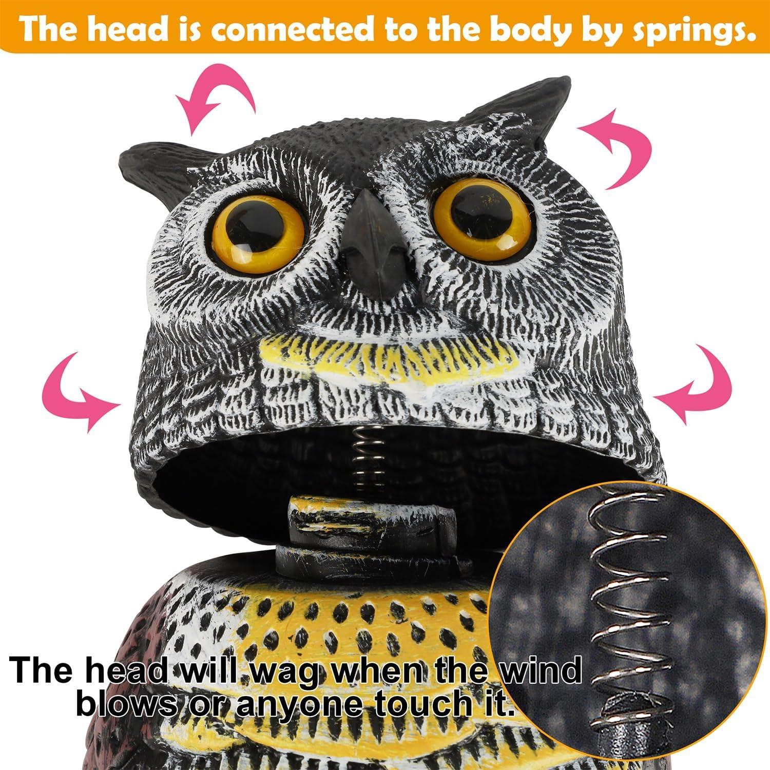 Estatua de Búho Espantapájaros Glintoper 42 cm para Jardín