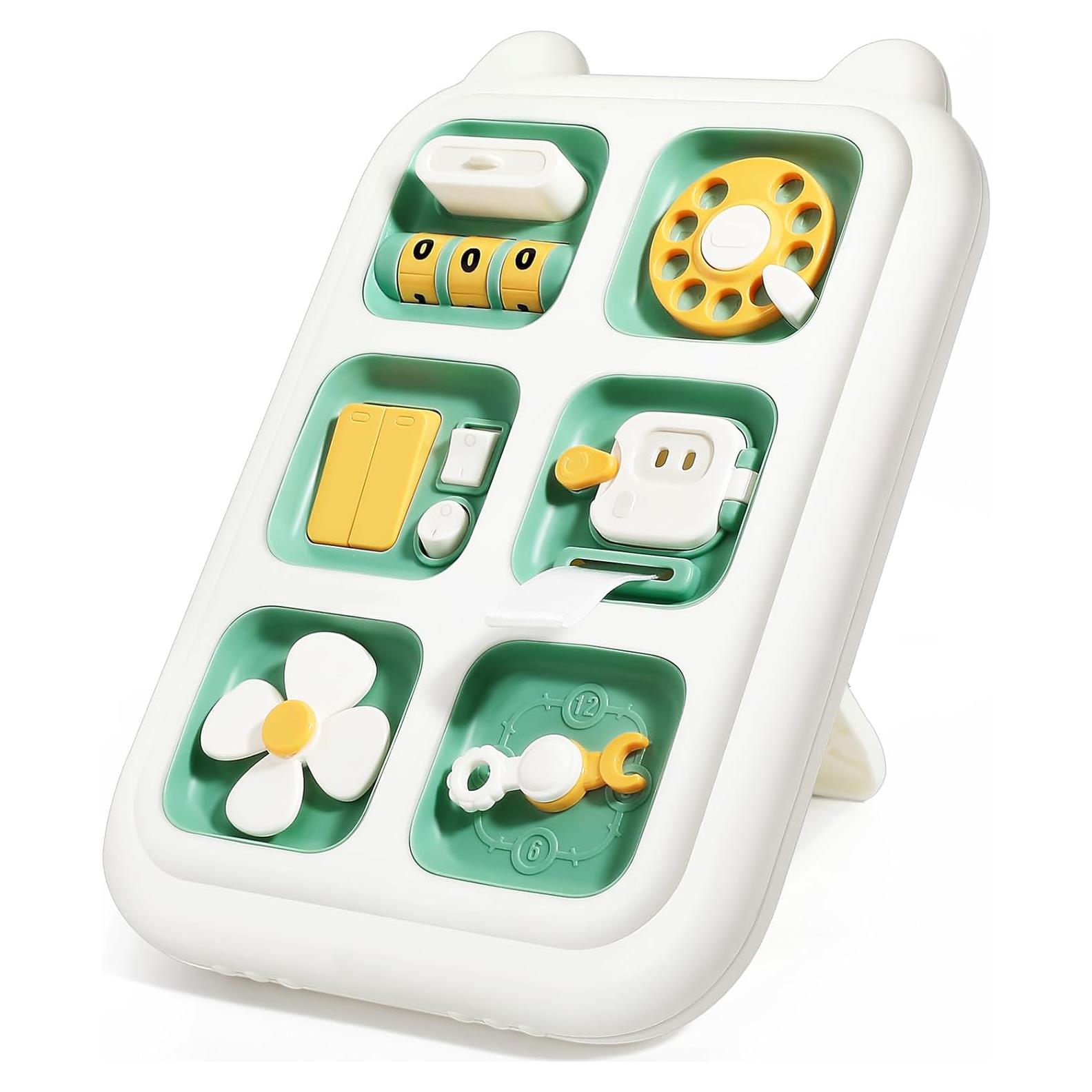 Tablero Ocupado Montessori Topsolid Verde 6 en 1 para Niños 1-3 Años