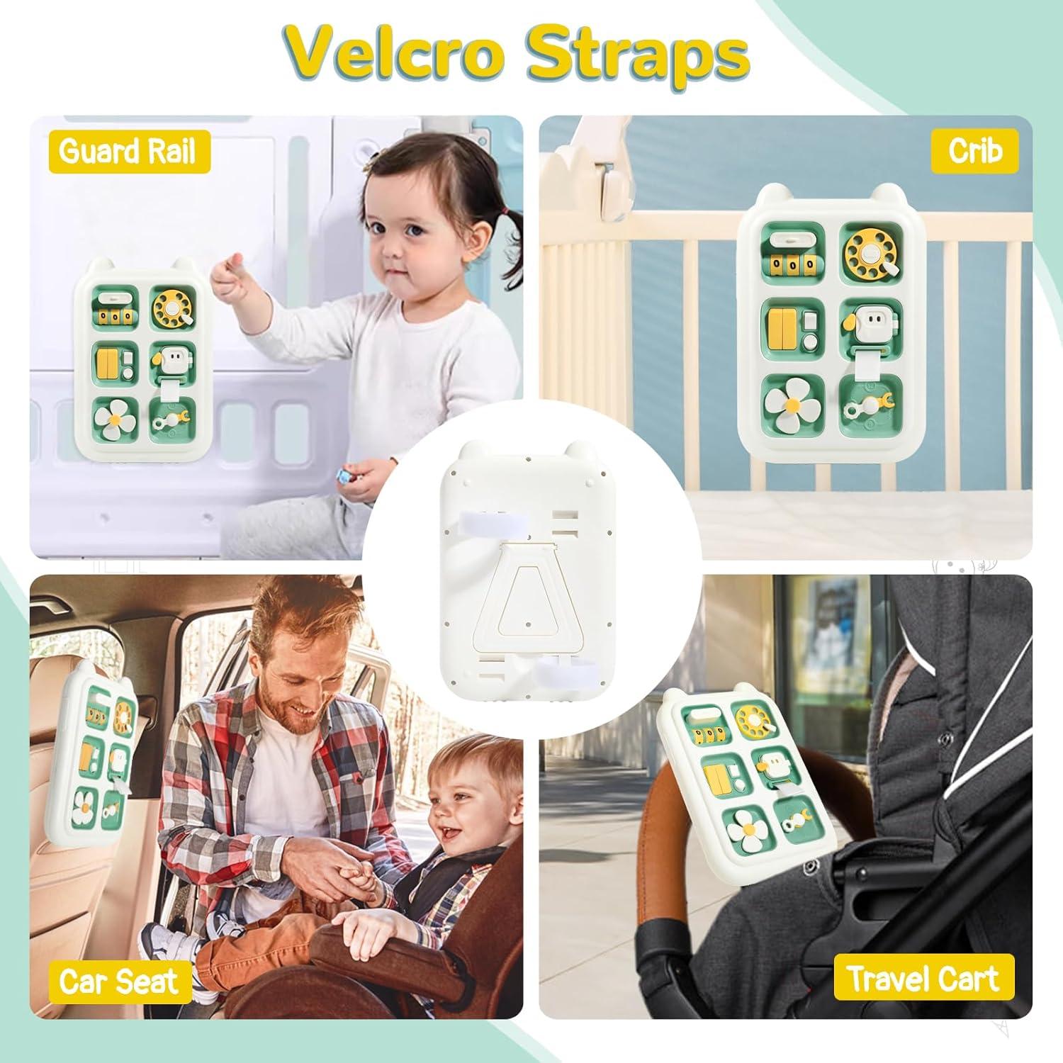 Tablero Ocupado Montessori Topsolid Verde 6 en 1 para Niños 1-3 Años