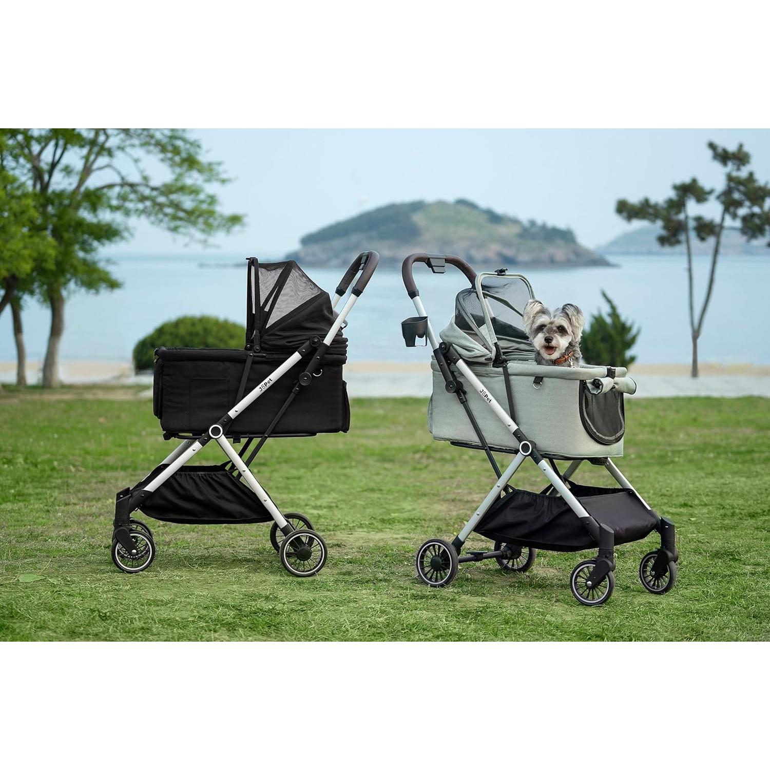 Carrito para mascotas JoPet Verde Salvia, ligero y plegable