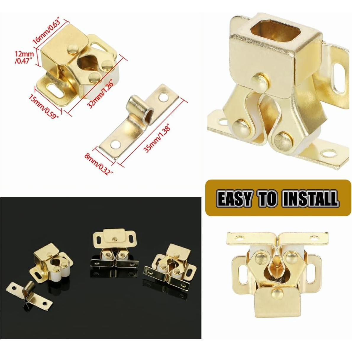 Cierre de Puerta de Armario Alise CA1000G-12P Dorado 12 Unidades