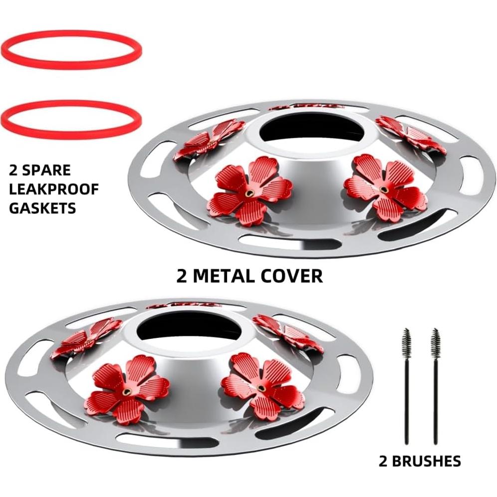 Paquete de 2 Cubiertas de Metal WOSIBO para Alimentador de Colibrí