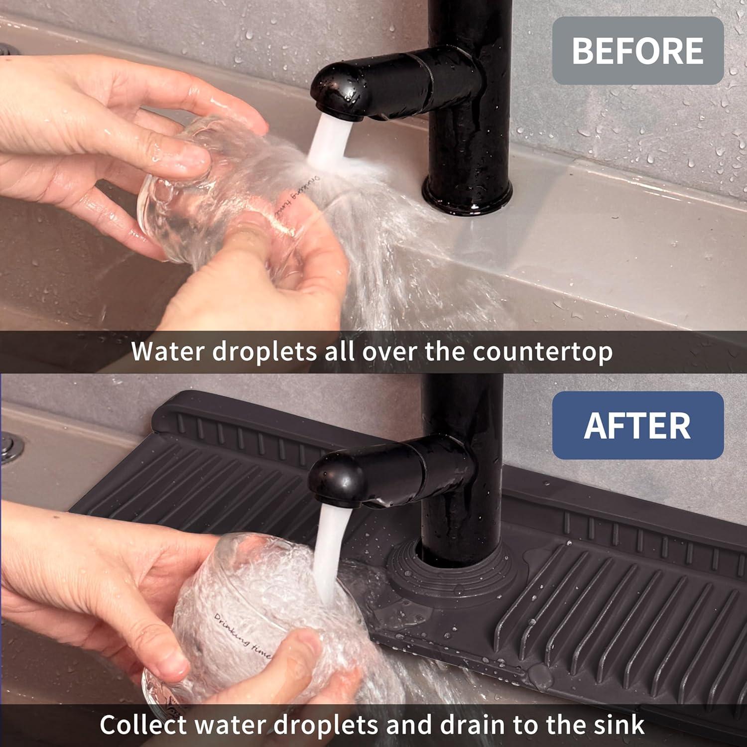 Protector de Salpicaduras de Silicona ZJWZLG 44.96x13.97cm Negro