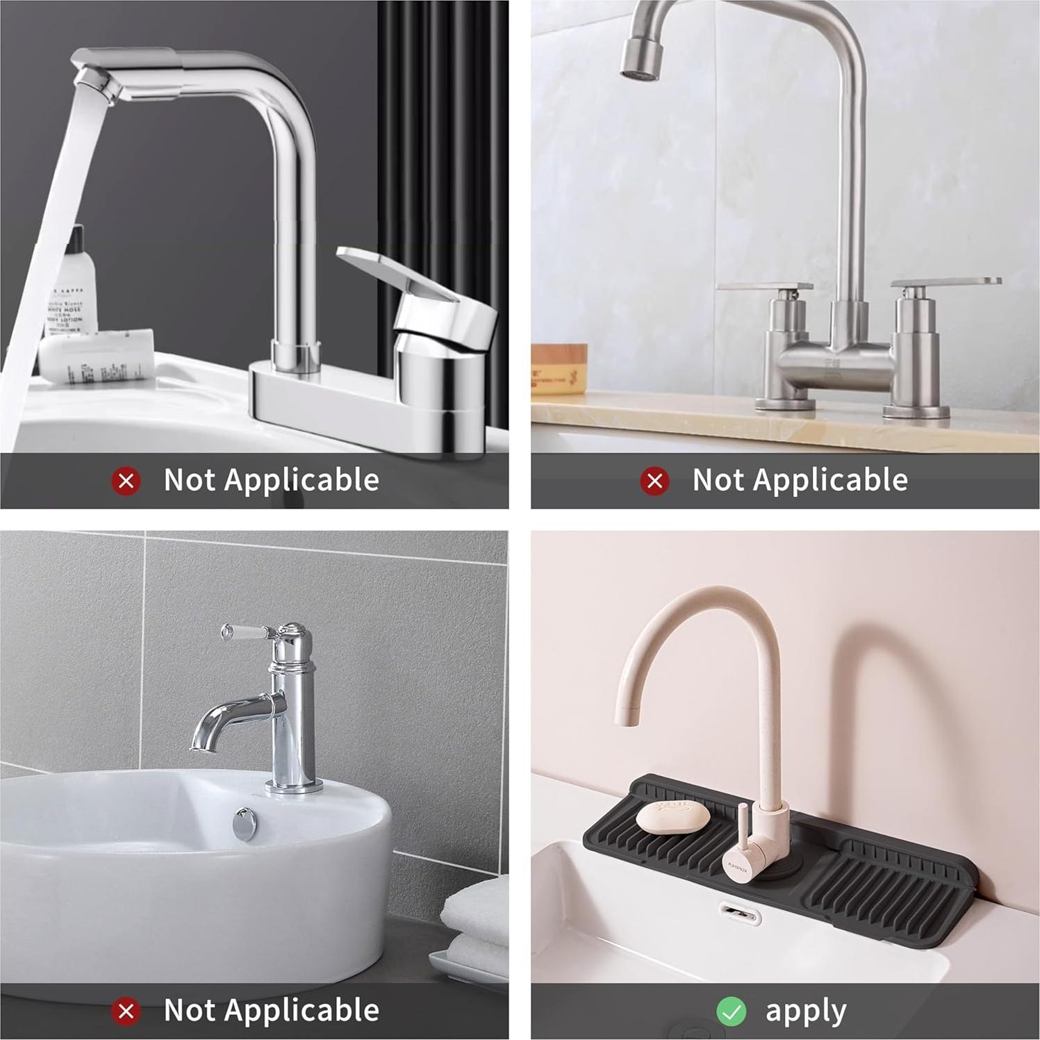 Protector de Salpicaduras de Silicona ZJWZLG 44.96x13.97cm Negro