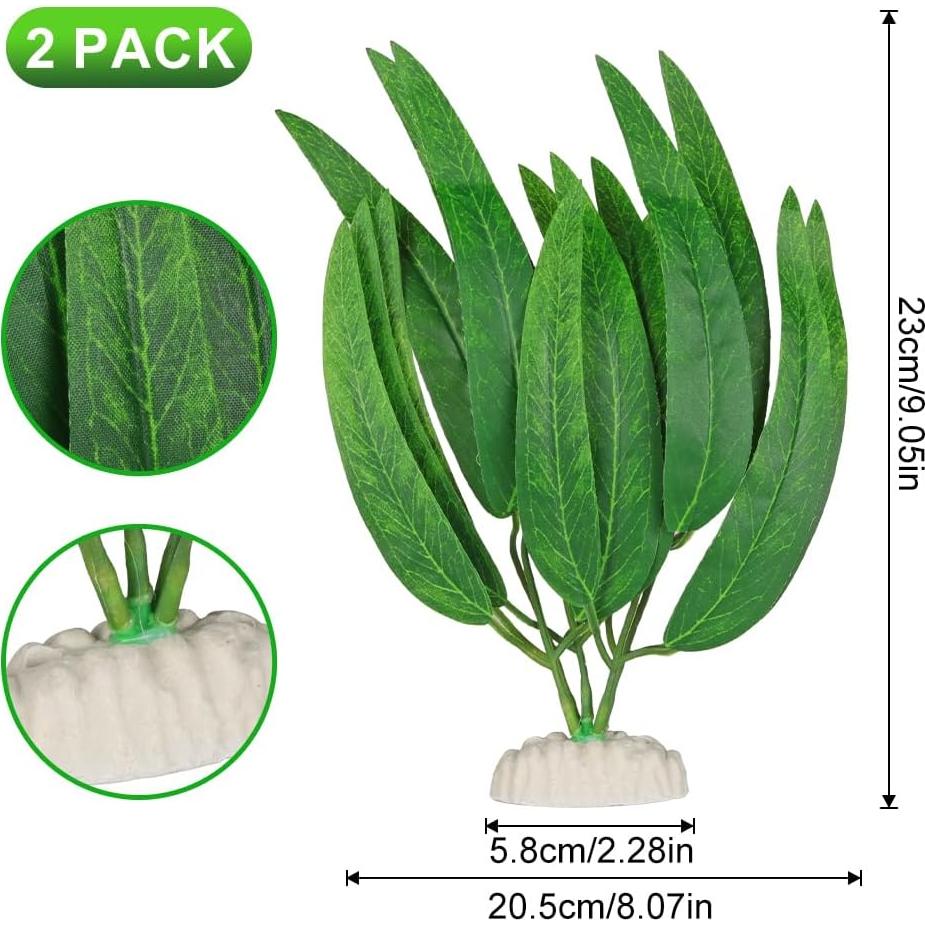 Conjunto de Plantas Acuáticas Artificiales BEGONDIS 2 Pcs Verde