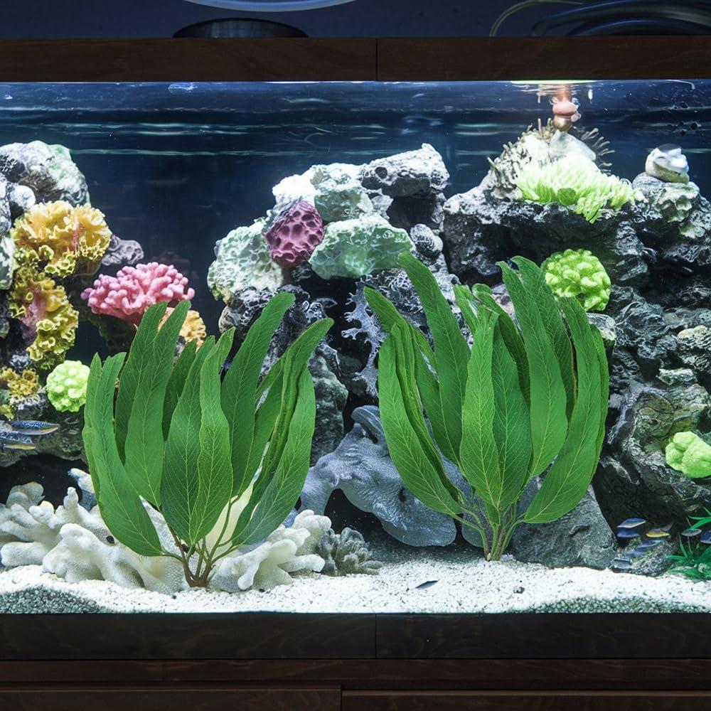 Conjunto de Plantas Acuáticas Artificiales BEGONDIS 2 Pcs Verde