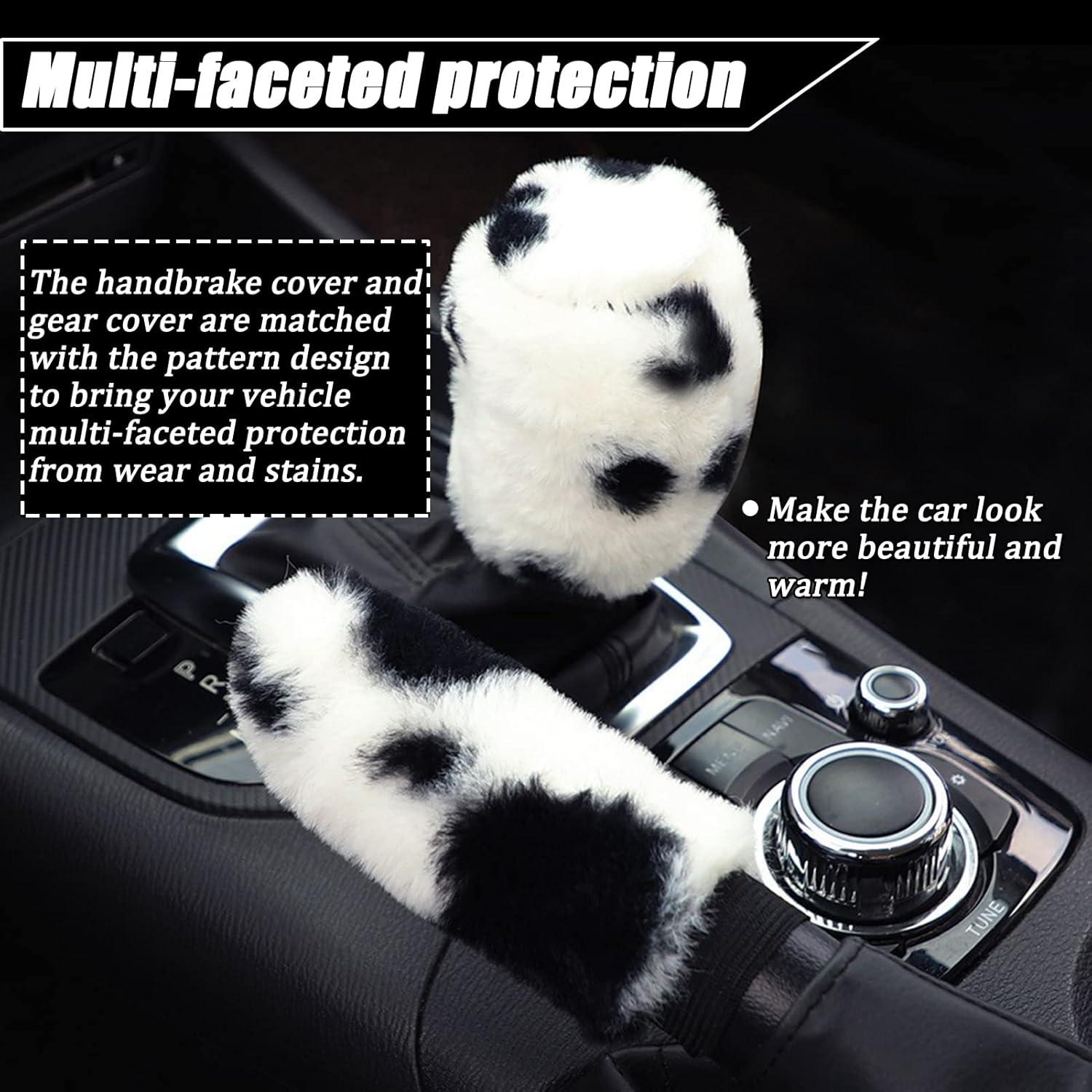 Juego de Accesorios de Coche Peludos LUOYOYY - 8 Piezas Negro