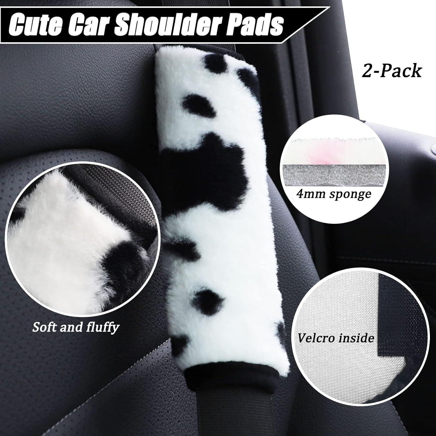 Juego de Accesorios de Coche Peludos LUOYOYY - 8 Piezas Negro