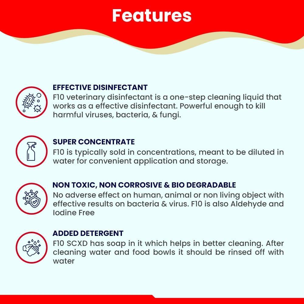 Limpiador Desinfectante F10 SCXD 100 ml - Multiusos para Mascotas