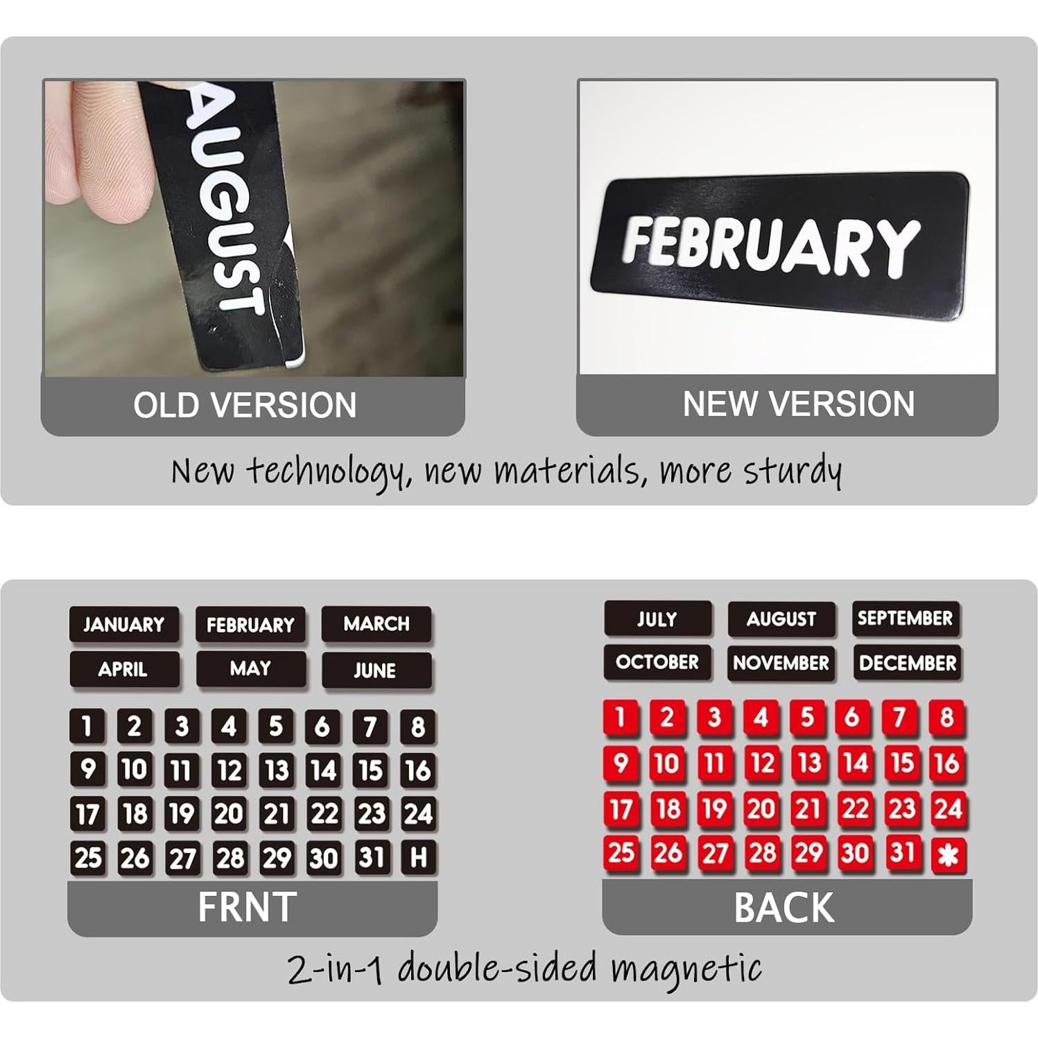 Números y Meses Magnéticos Doble Cara Magrooyar 1.4 cm