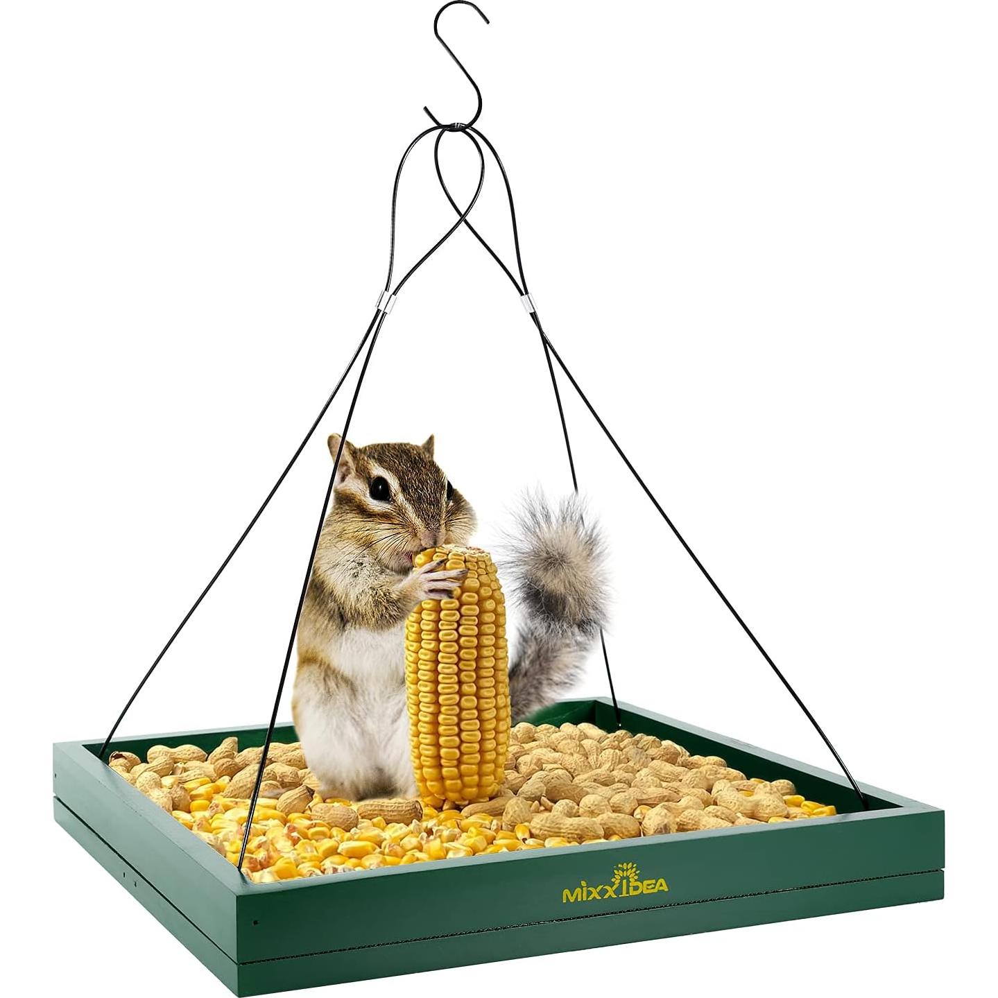 Comedero Colgante para Aves MIXXIDEA de Madera Verde 1.81kg