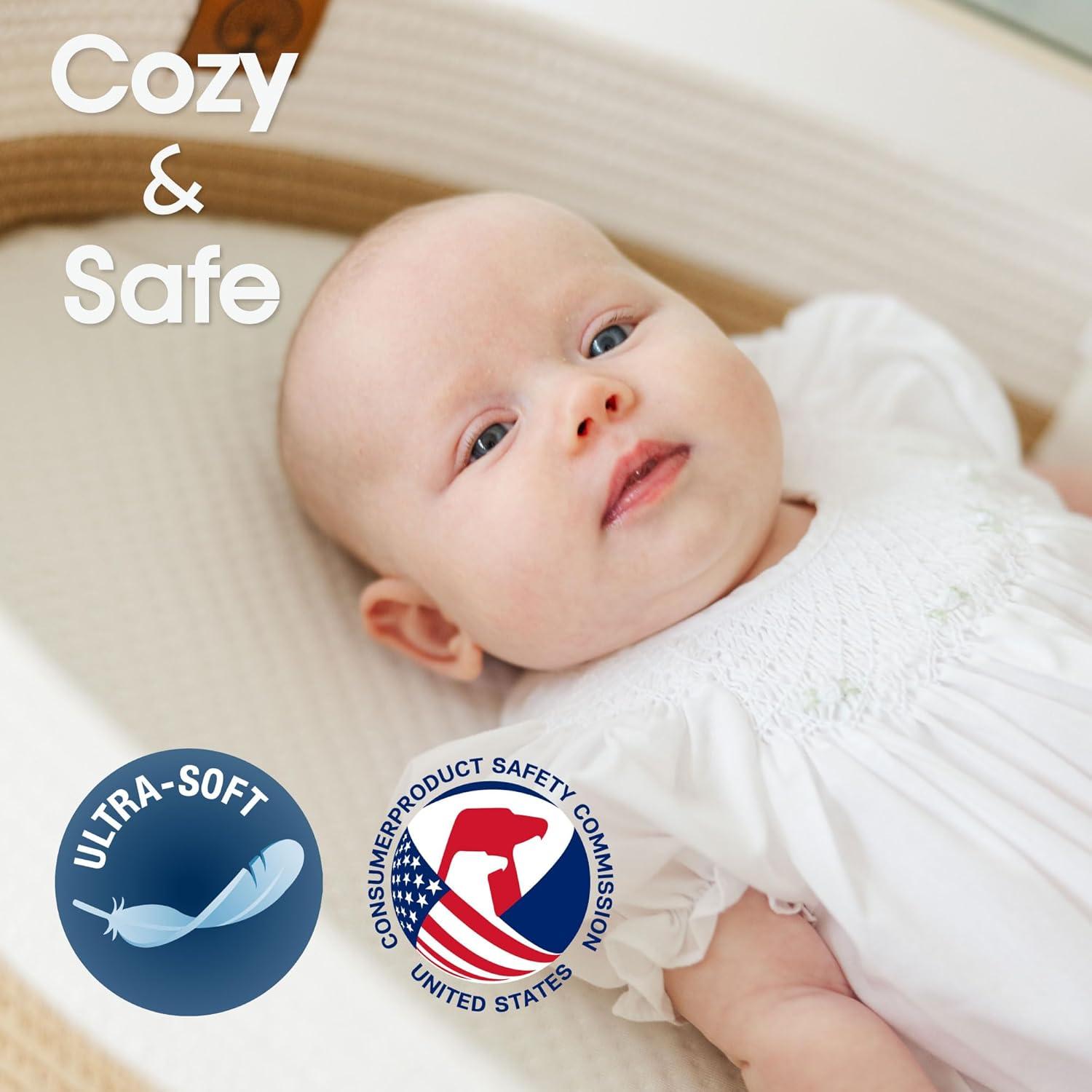 Cesta de Cambio J&JOO con Caddy para Pañales - Marrón y Blanco