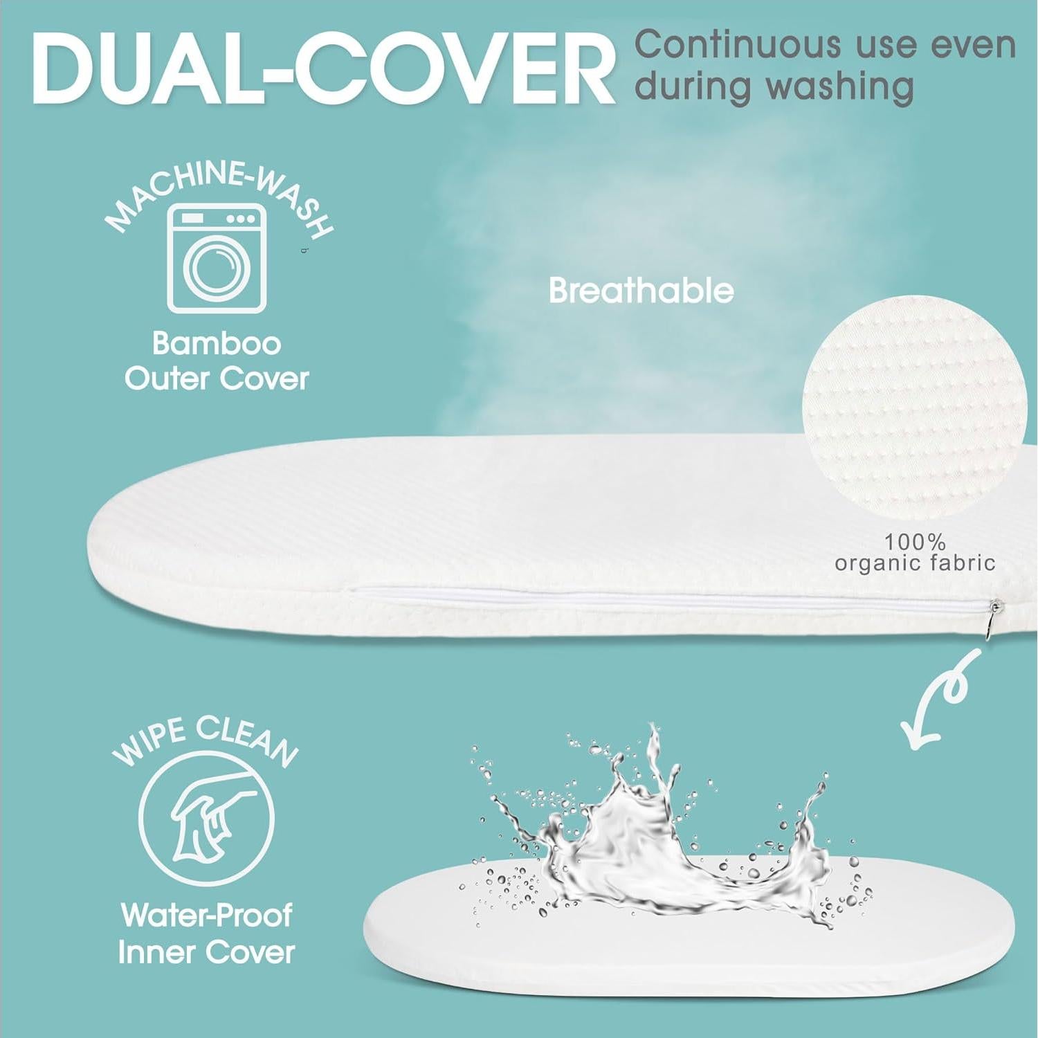 Cesta de Cambio J&JOO con Caddy para Pañales - Marrón y Blanco