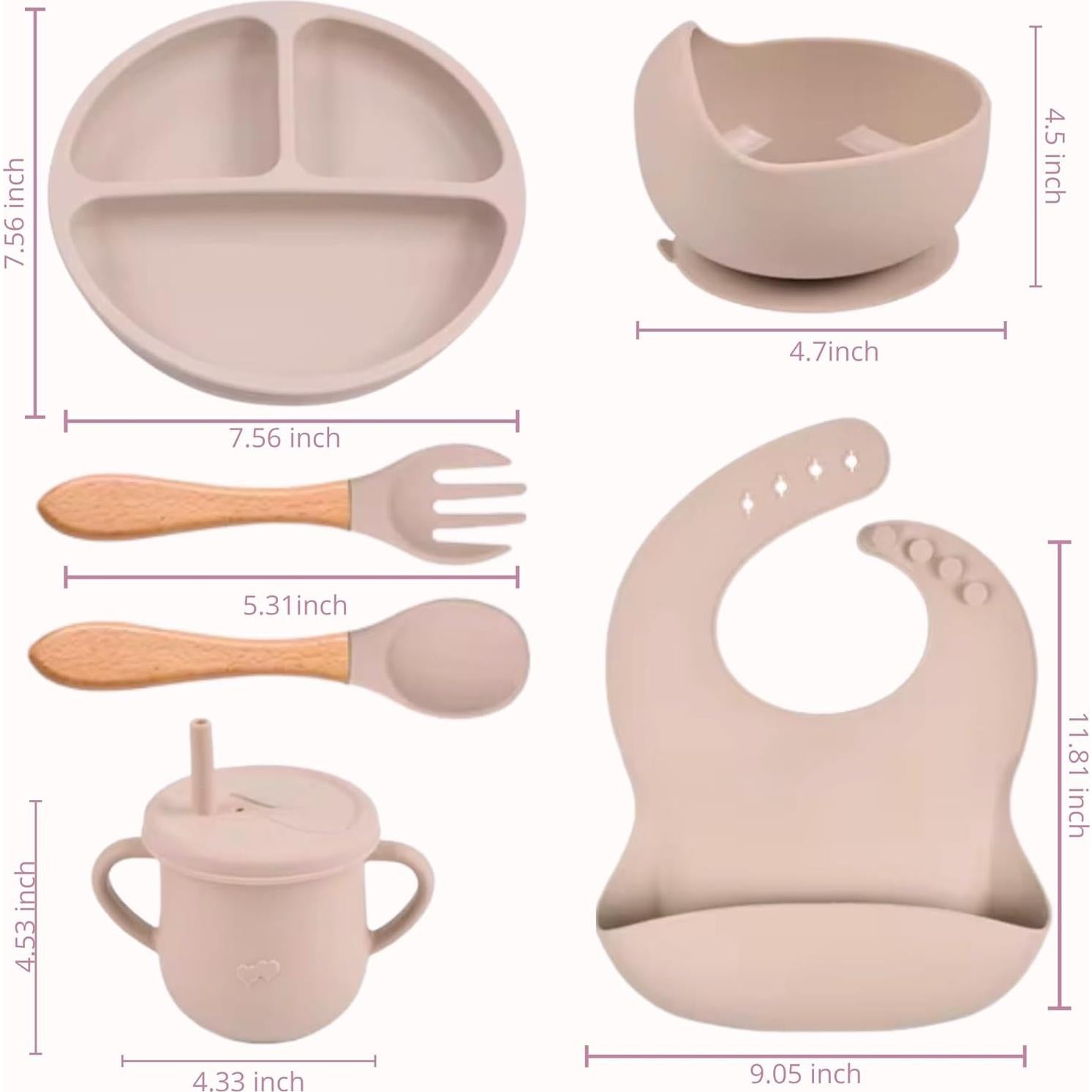 Juego de Alimentación de Silicona Genérico 10 Piezas Bebés