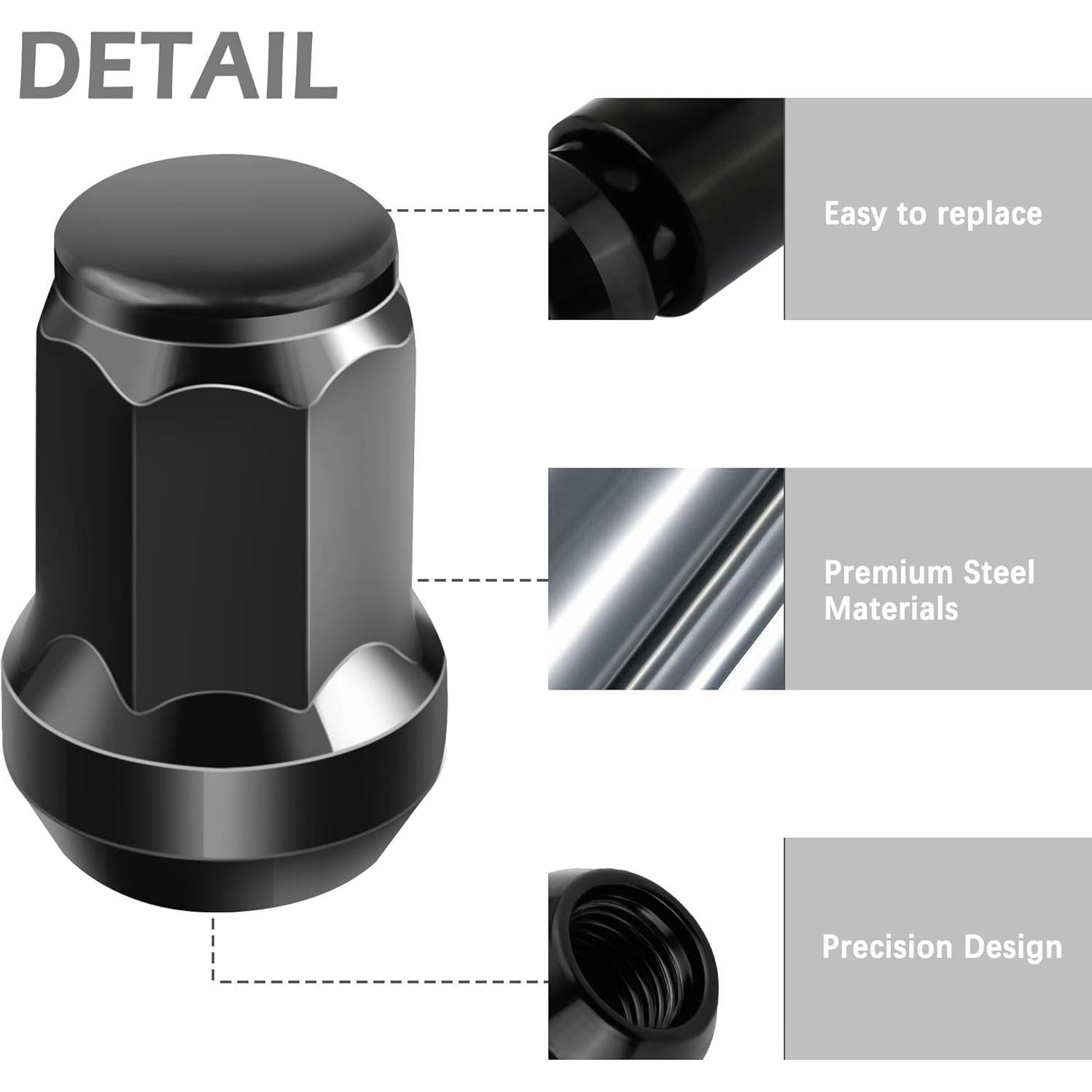Juego de 20 Tuercas de Rueda M12x1.5 IHOTDER con Llave