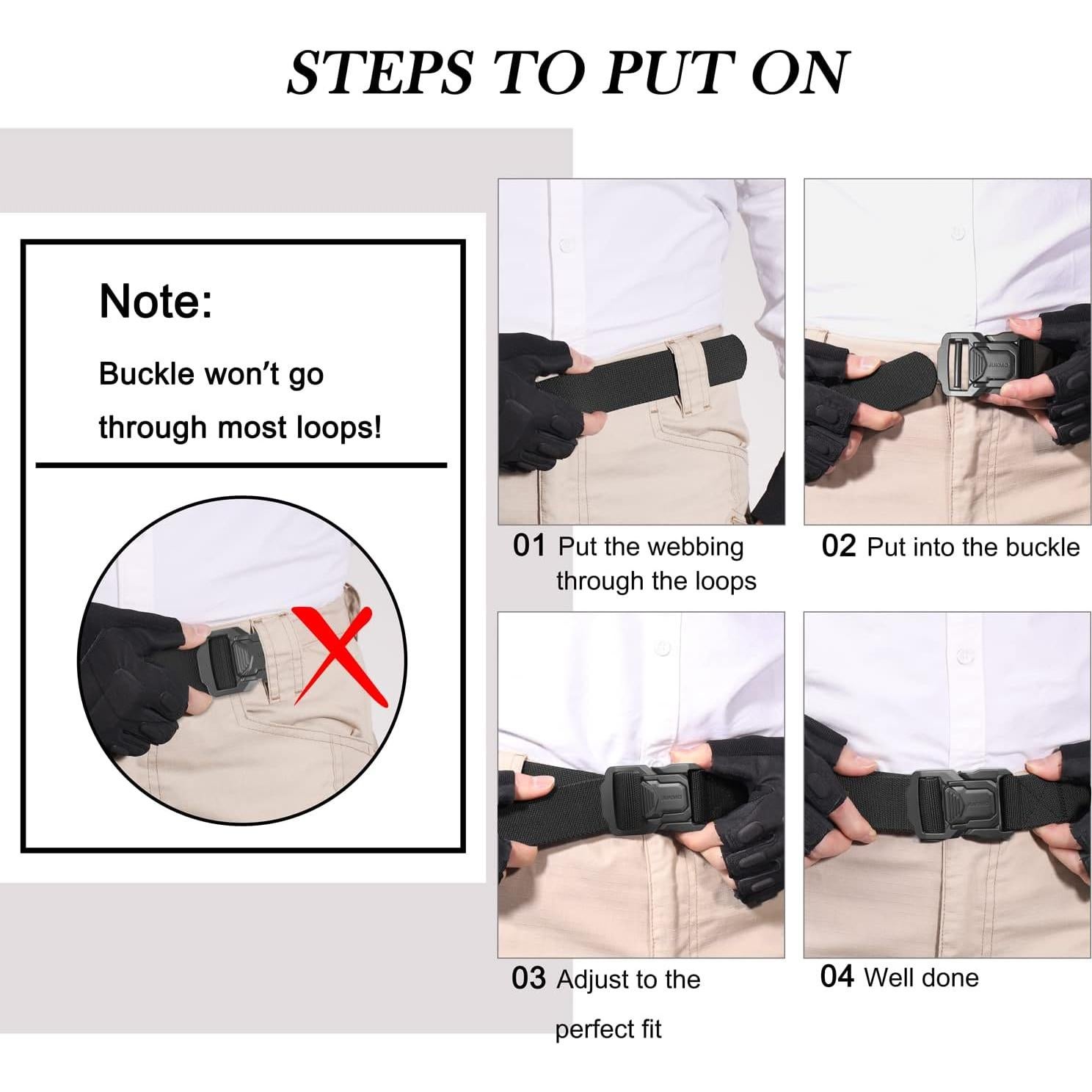 Cinturón Táctico JUKMO Nylon Militar 3.8 cm Hebilla Rápida