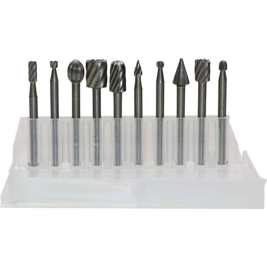 Conjunto de Fresas Rotativas de Carburo Rongon 10 Piezas HSS