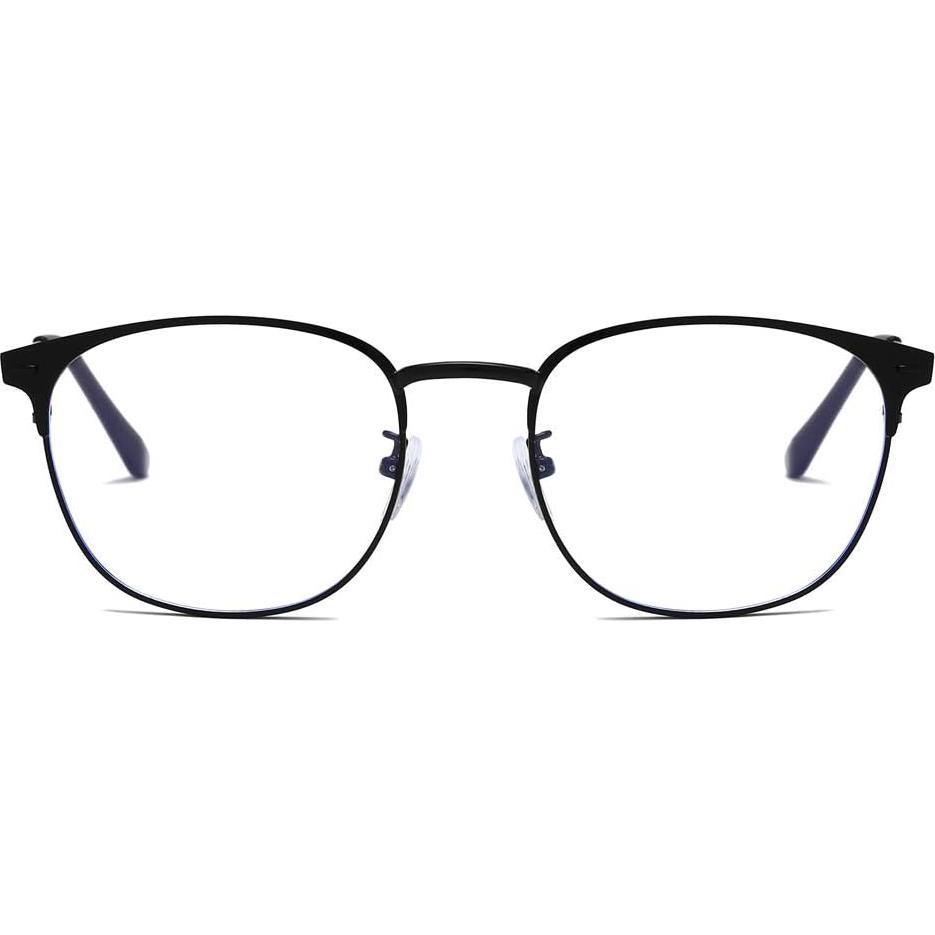 Gafas Retro Semirimless QECEPEI con Filtro Luz Azul 54mm