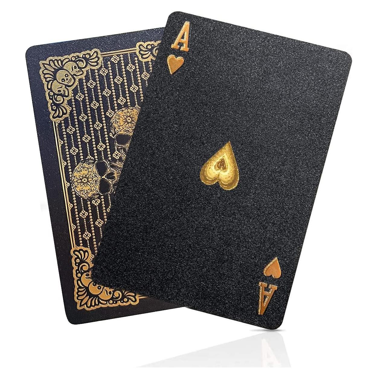 Cartas de Póker Impermeables BIERDORF Negras con Diamante