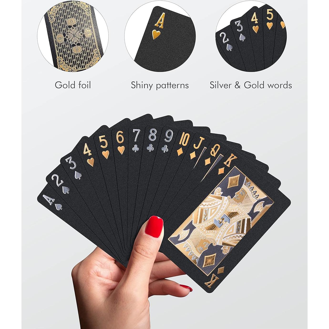 Cartas de Póker Impermeables BIERDORF Negras con Diamante